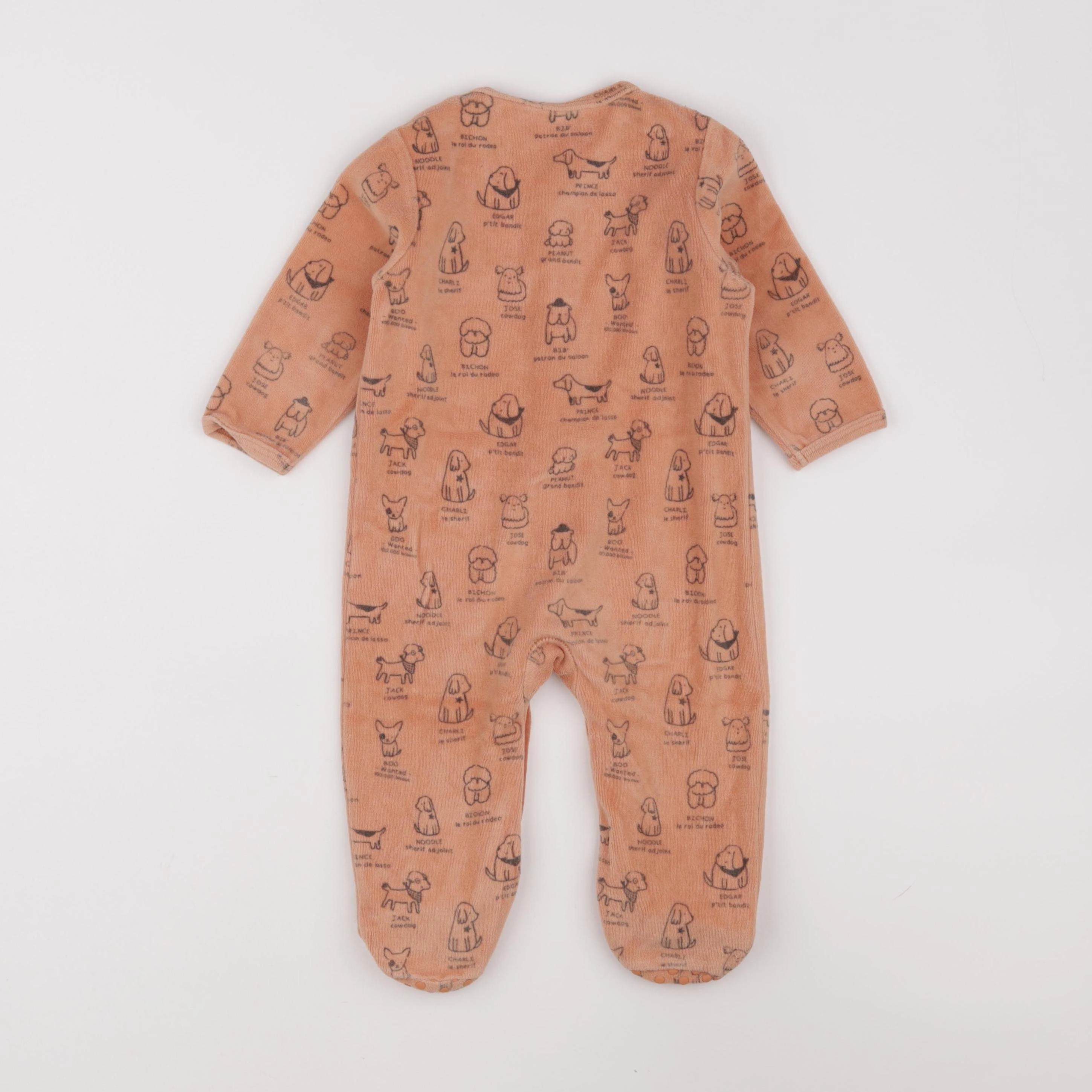 Vertbaudet - pyjama velours orange - 12 mois