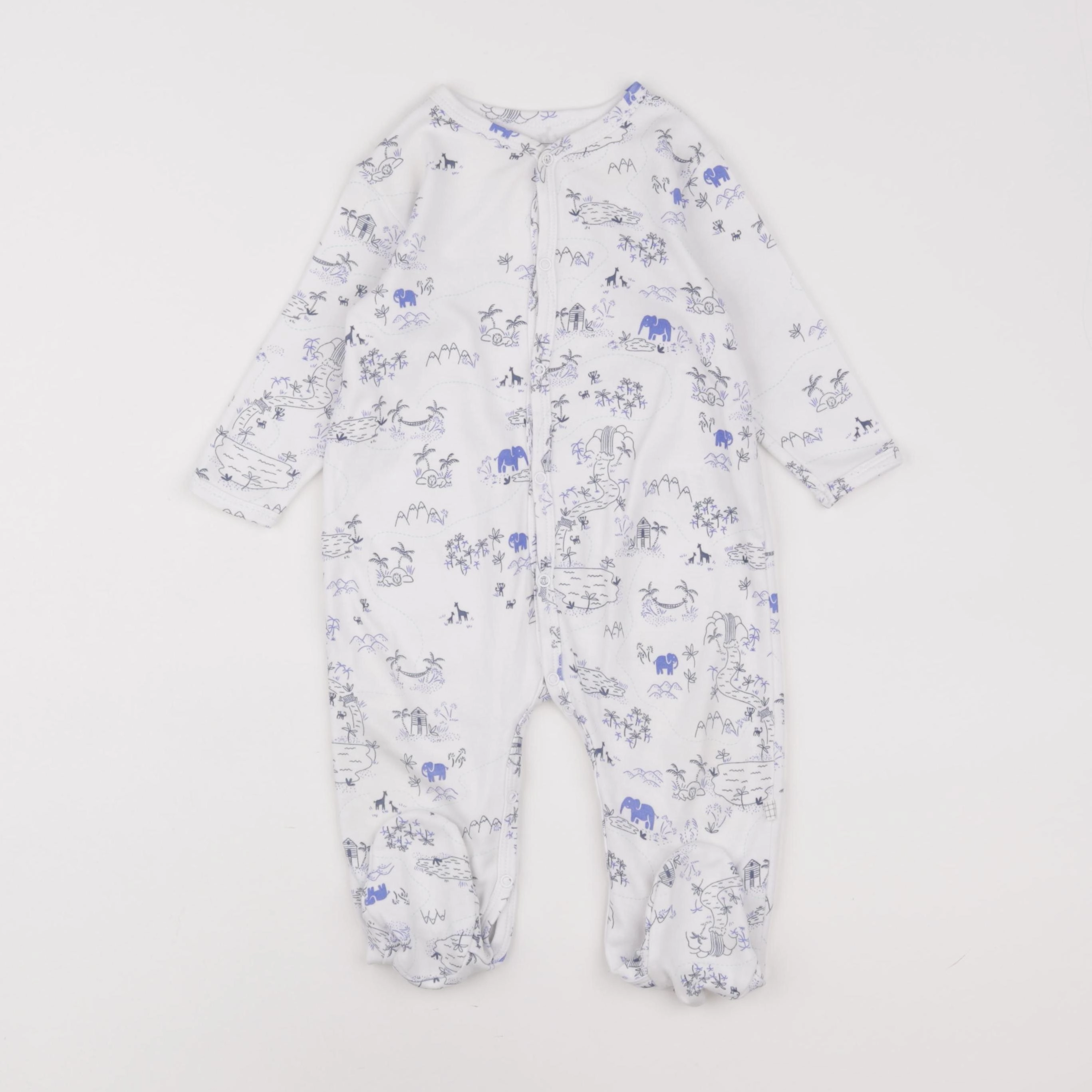 Carrément Beau - pyjama coton bleu - 12 mois