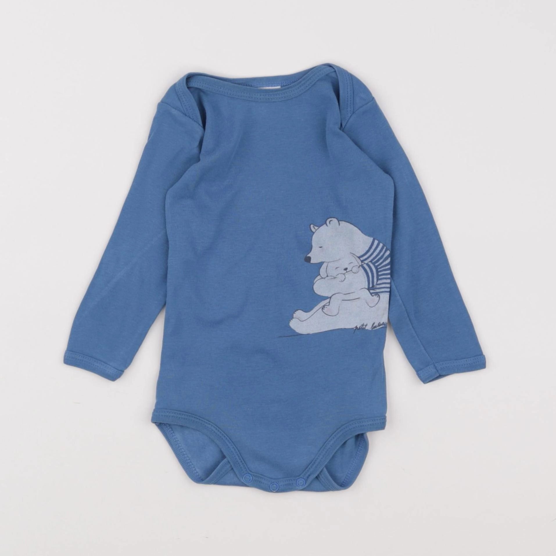 Petit Bateau - body bleu - 12 mois