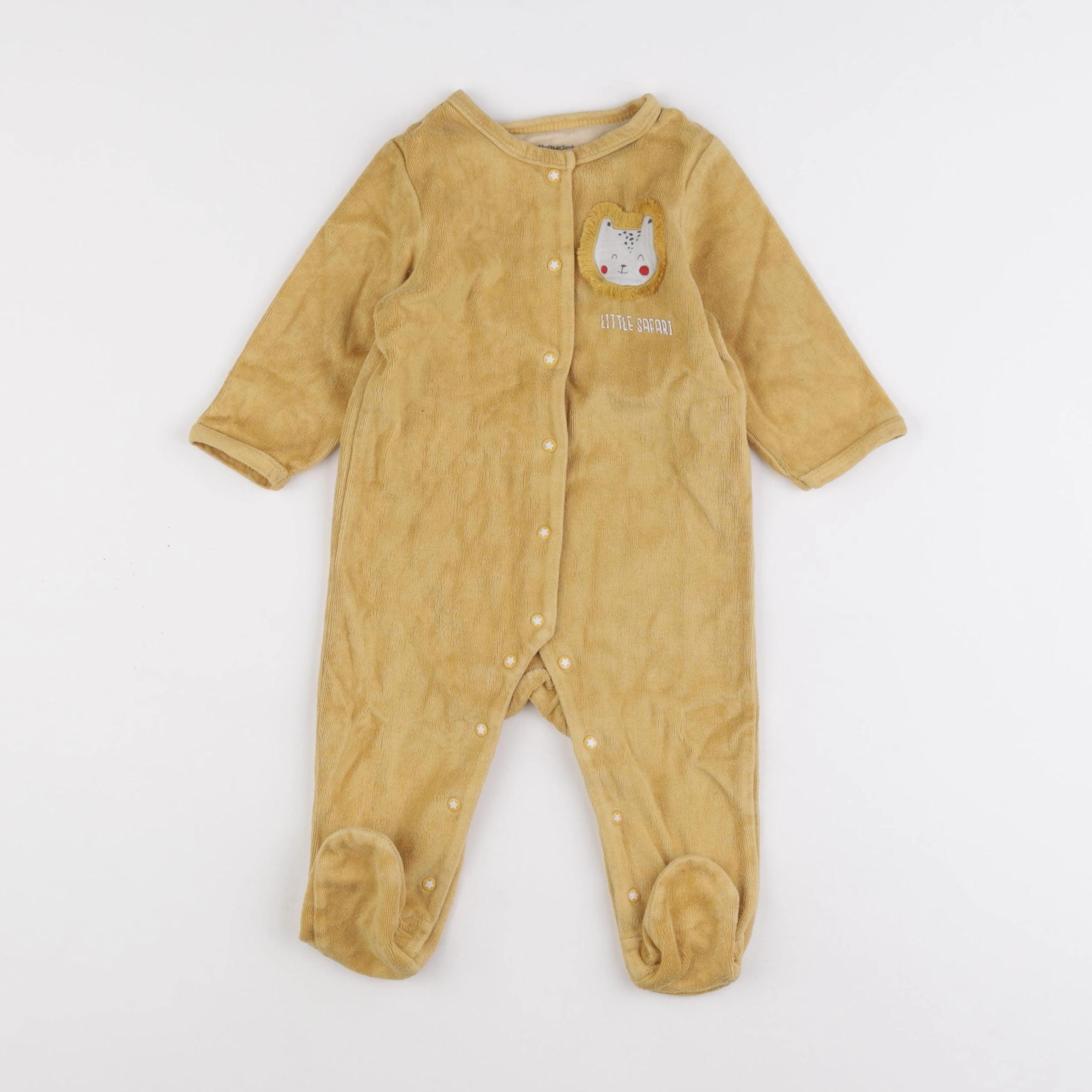 Vertbaudet - pyjama velours jaune - 9 mois