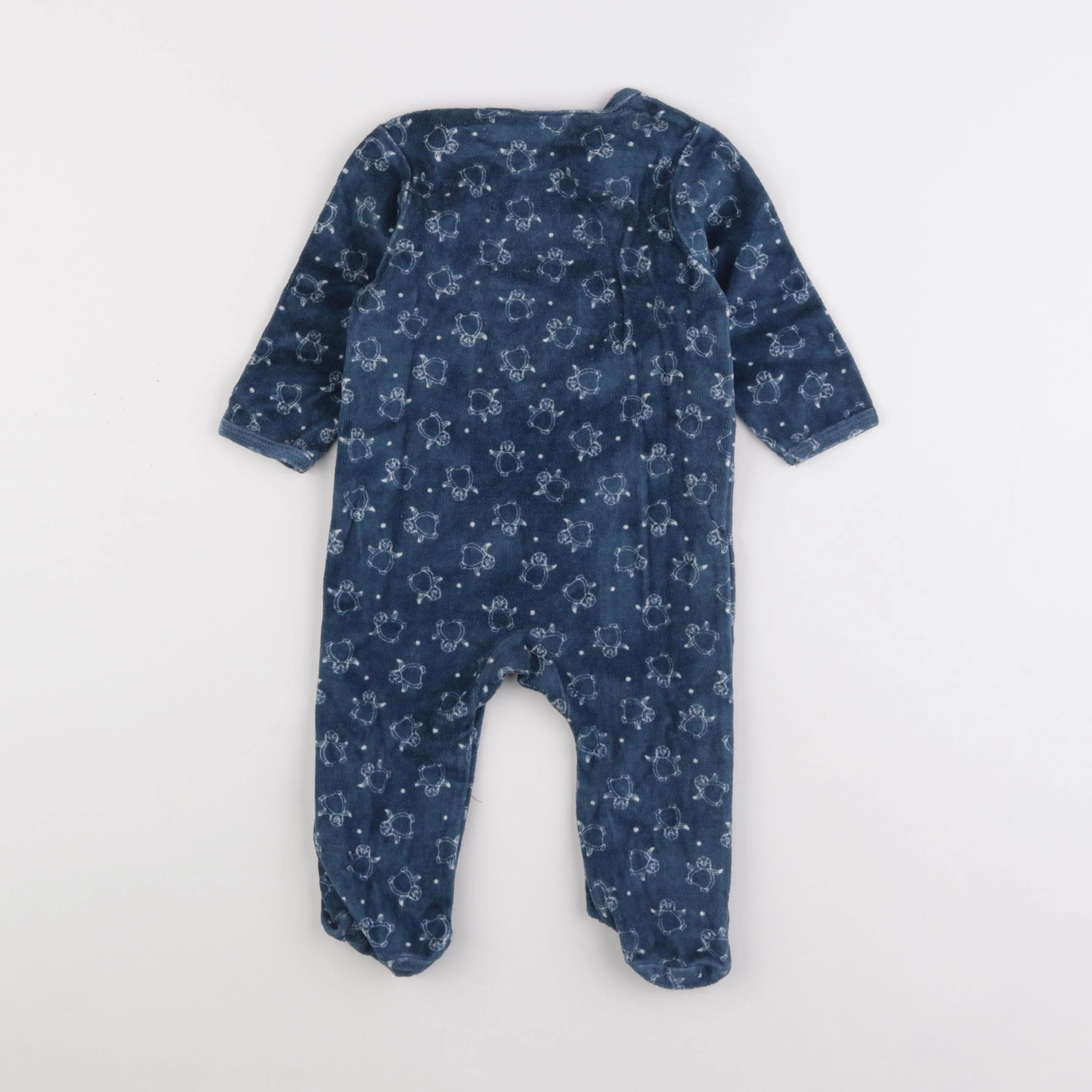 Vertbaudet - pyjama velours bleu - 9 mois