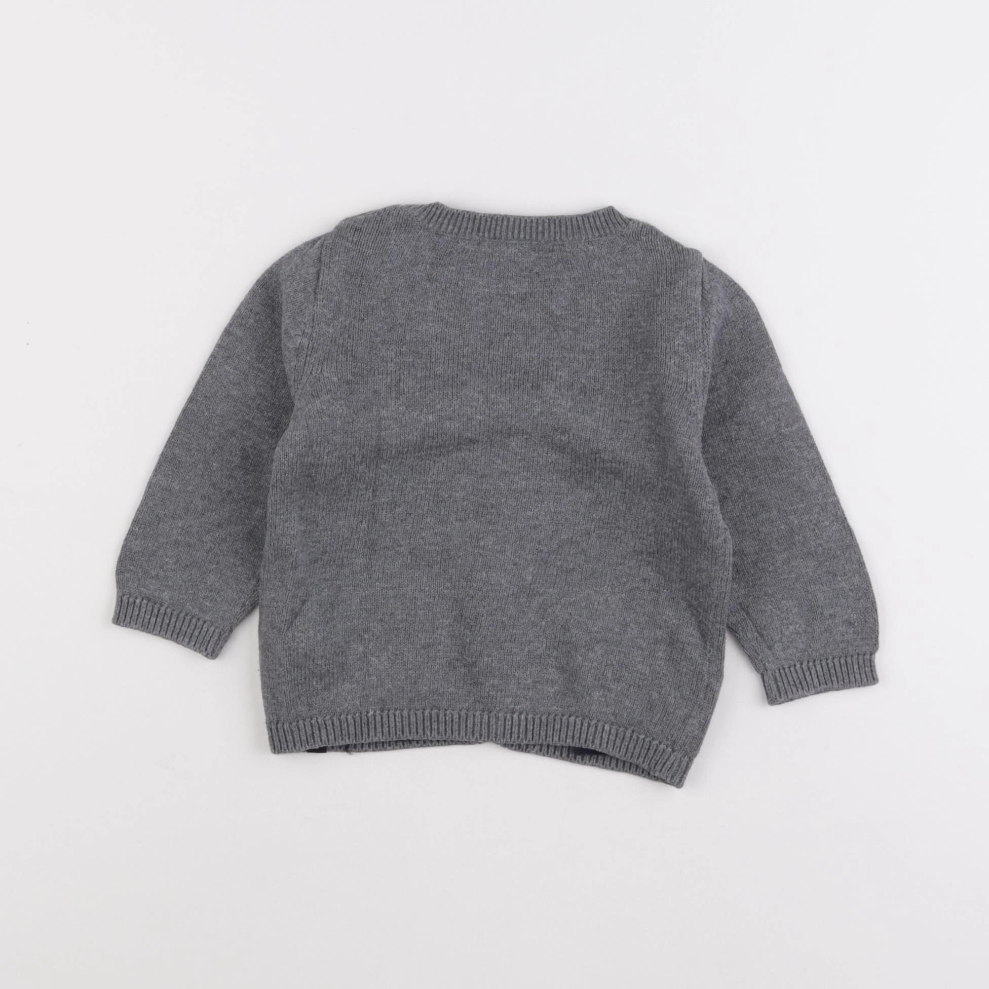 Vertbaudet - gilet gris - 9 mois
