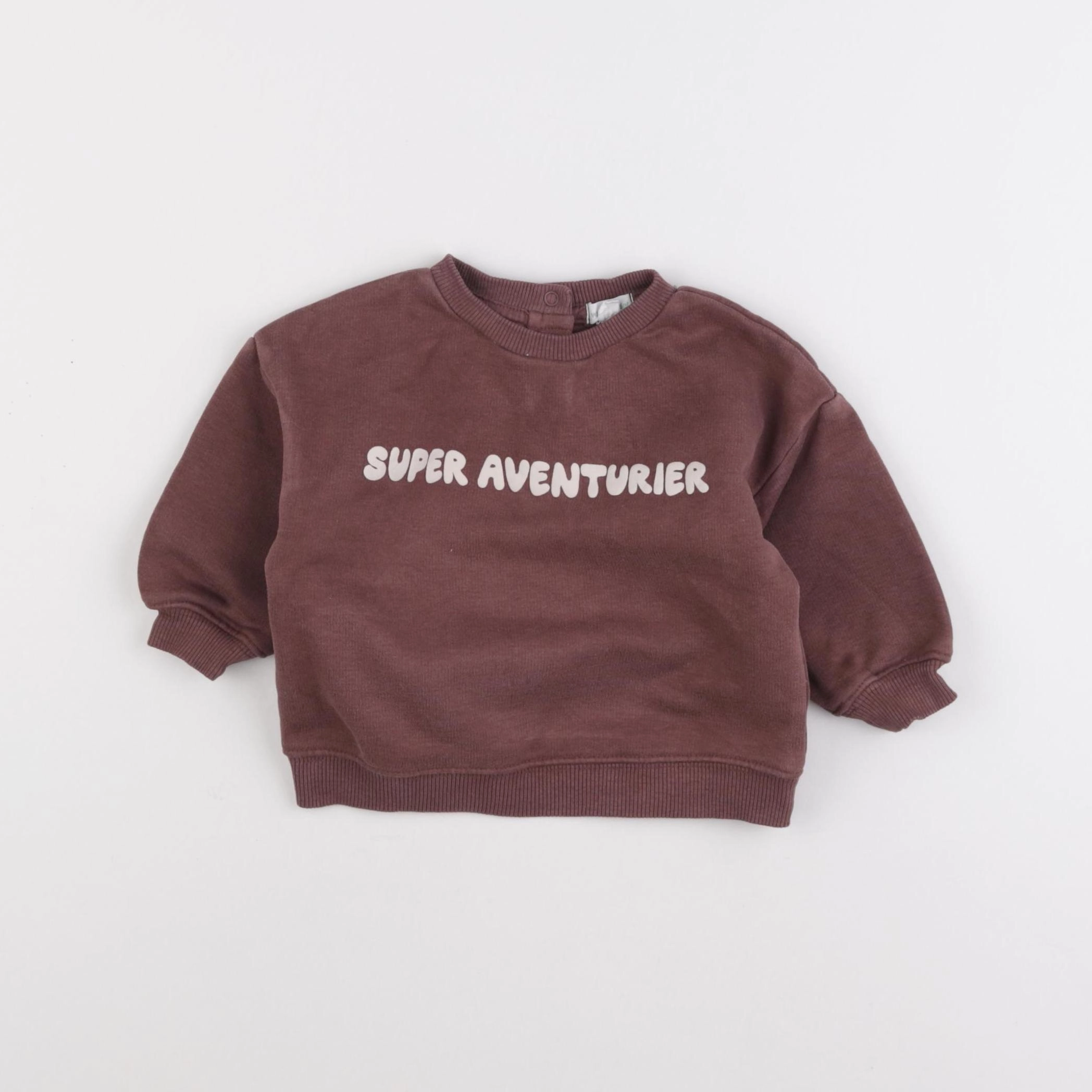 Vertbaudet - sweat marron - 9 mois