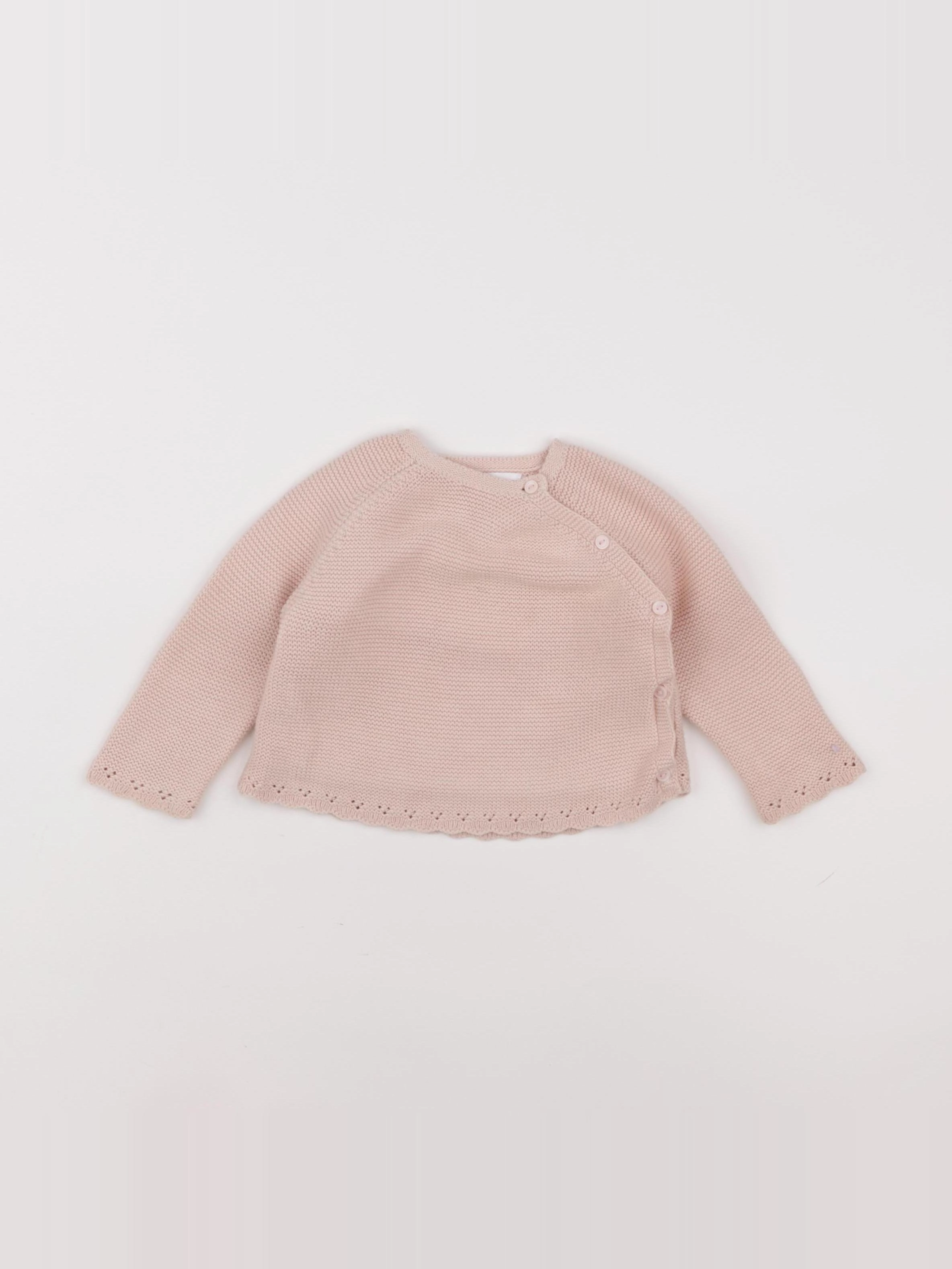 Zara - pull rose - 6/9 mois