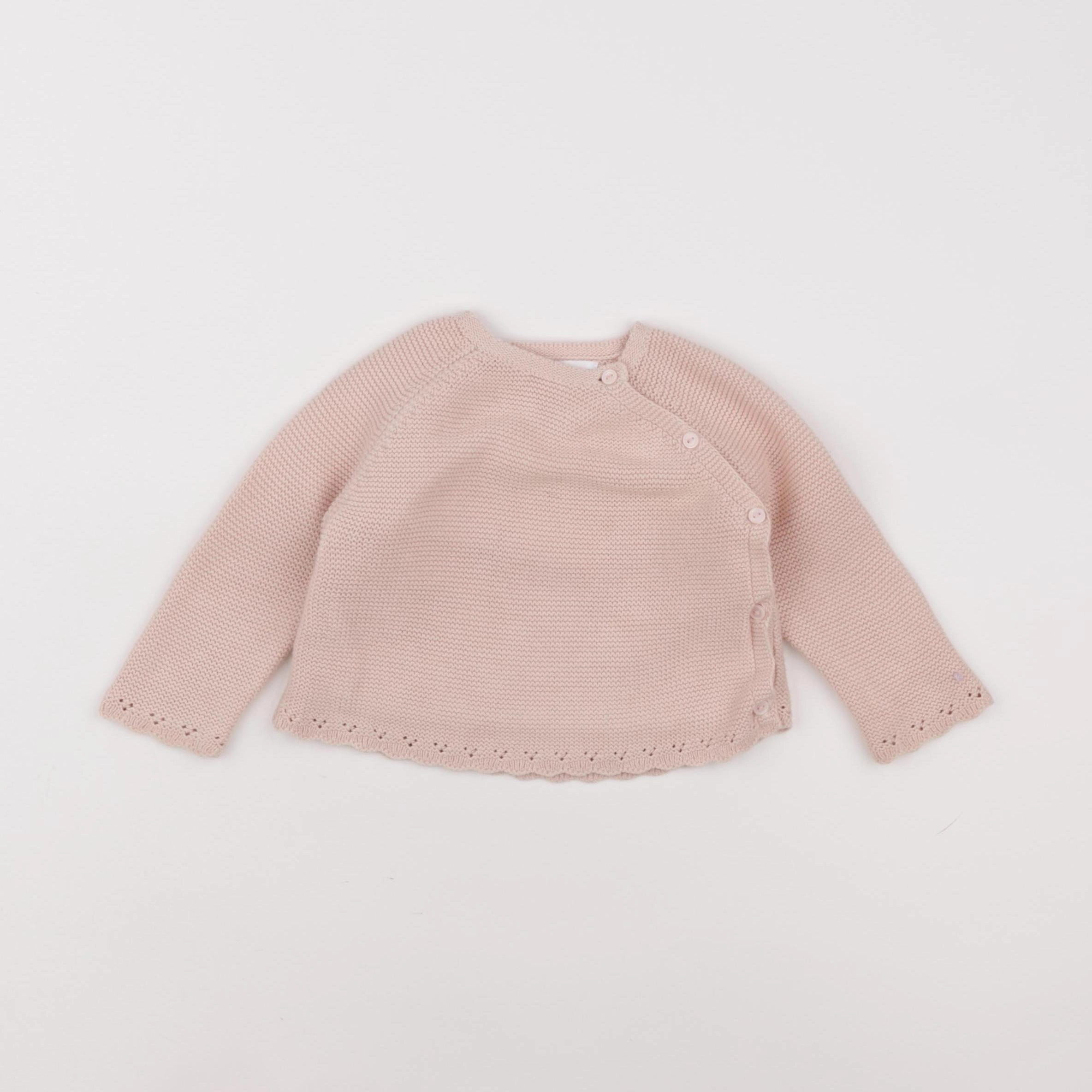 Zara - pull rose - 6/9 mois