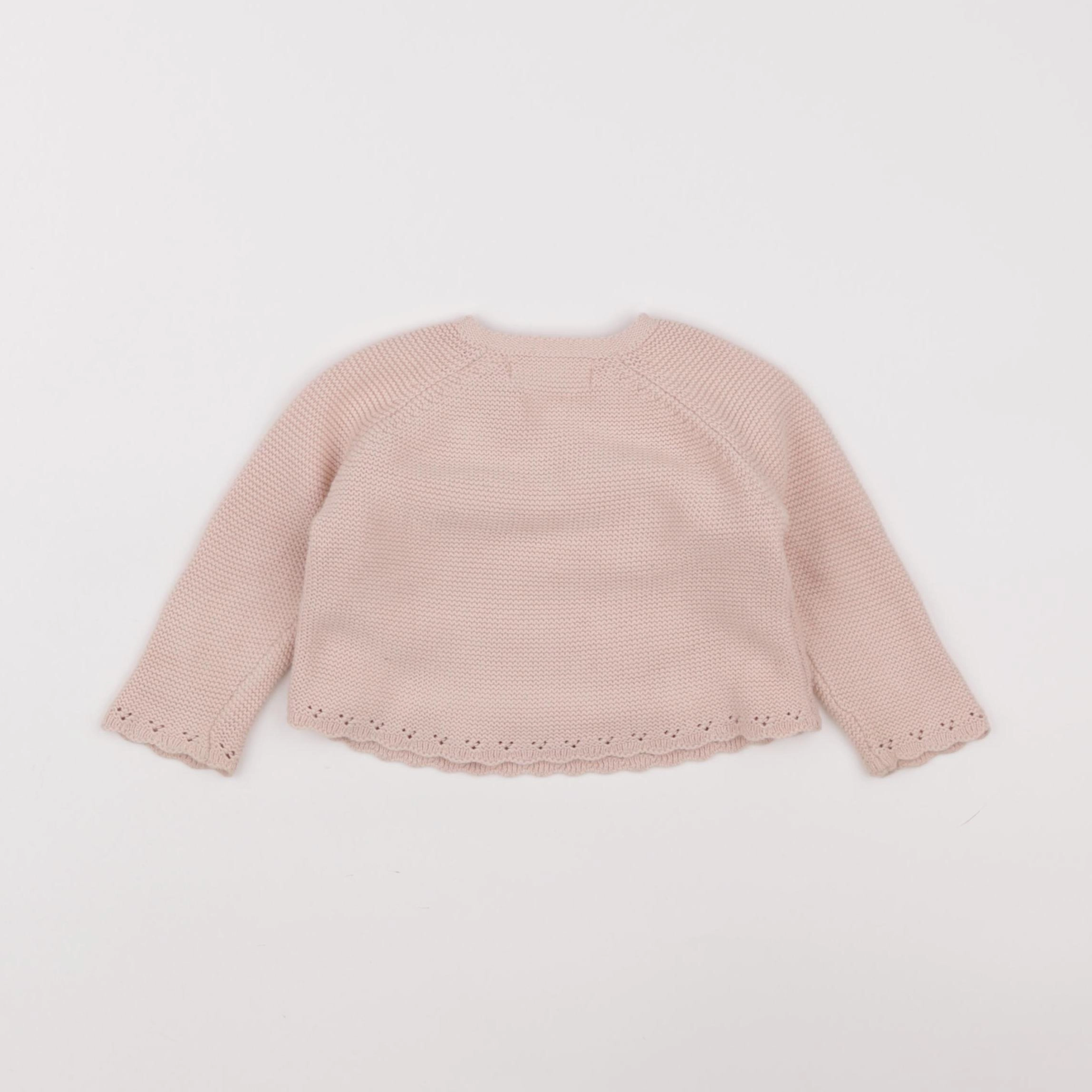 Zara - pull rose - 6/9 mois