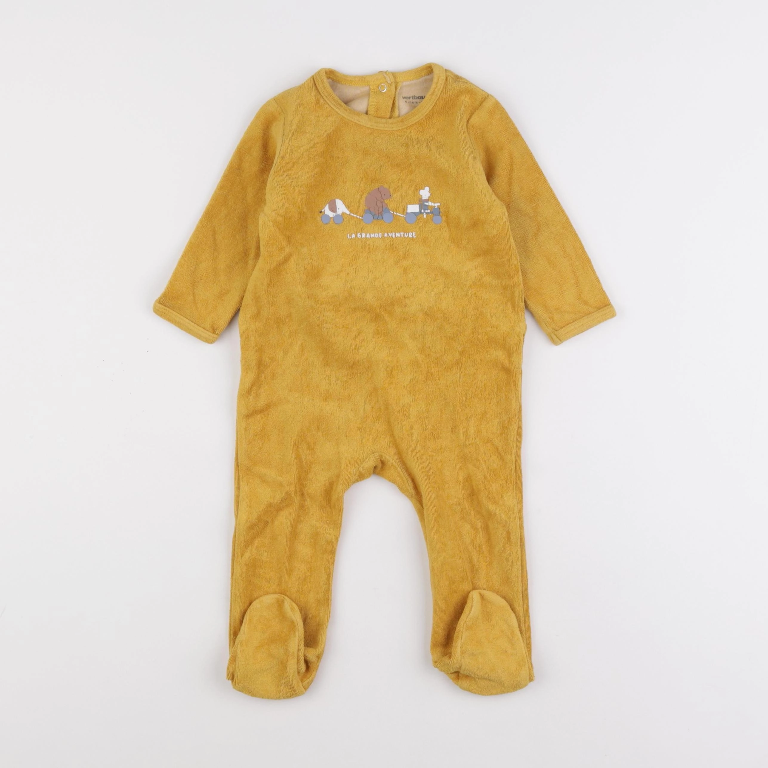 Vertbaudet - pyjama velours jaune - 9 mois