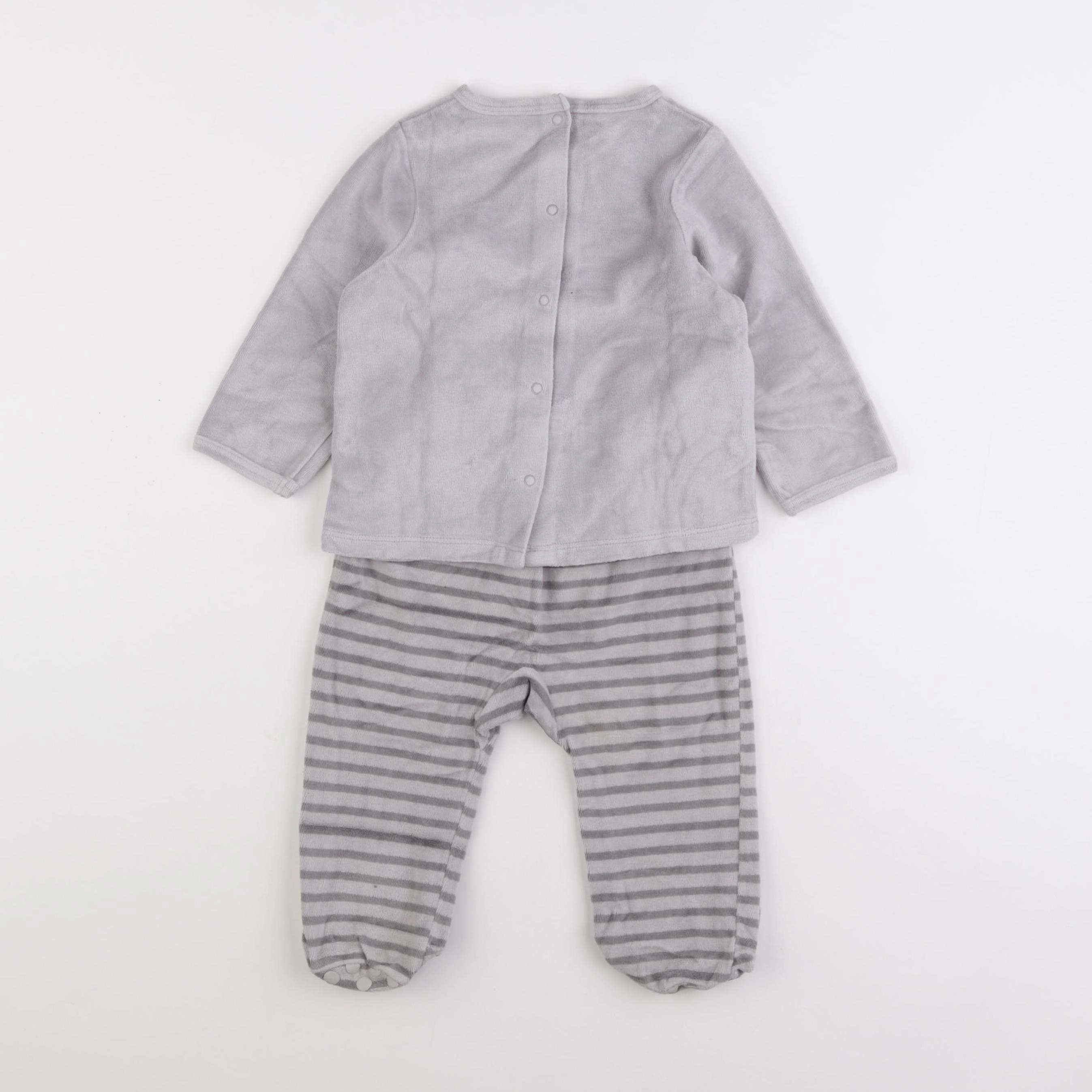 Vertbaudet - pyjama velours gris - 12 mois