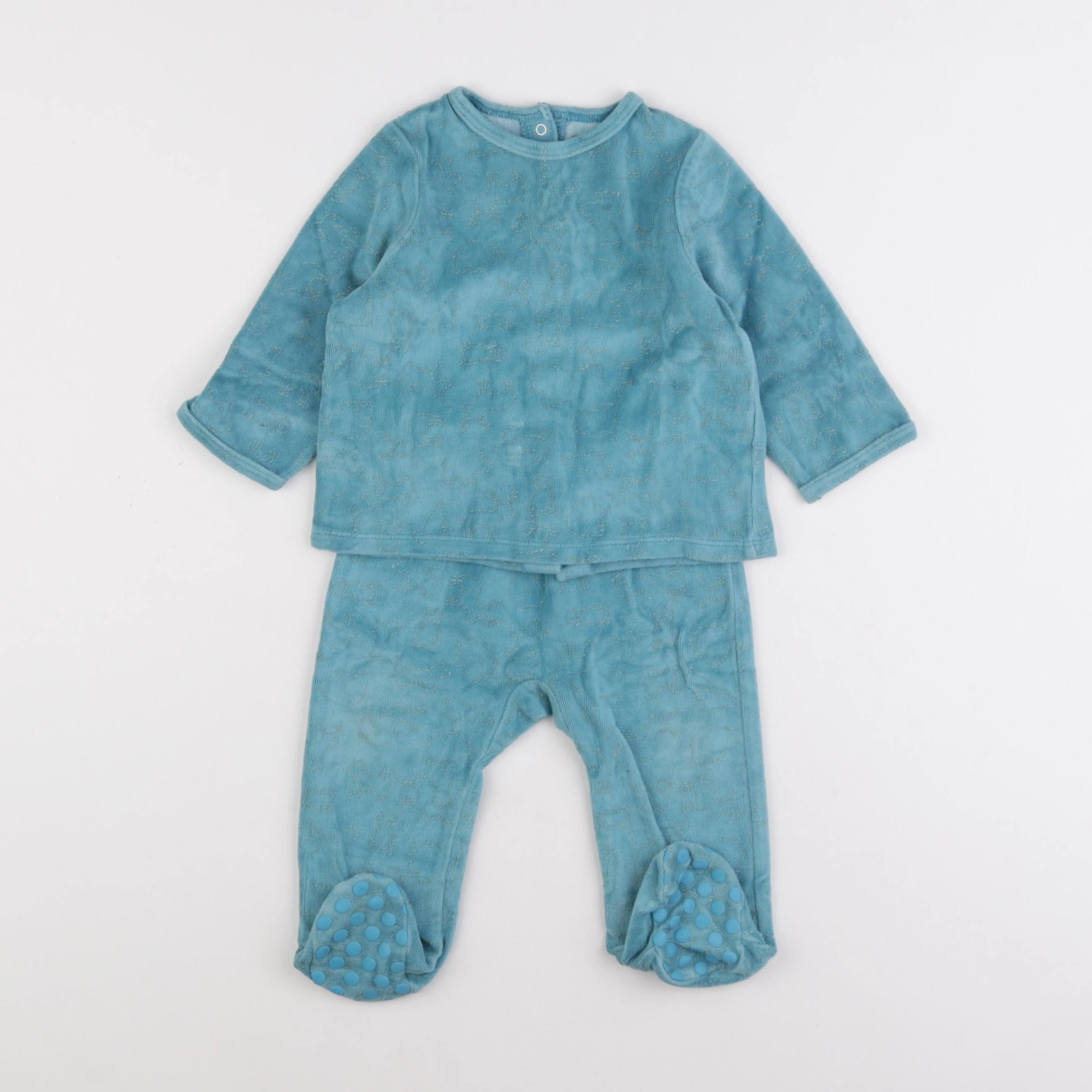 Vertbaudet - pyjama velours vert - 12 mois