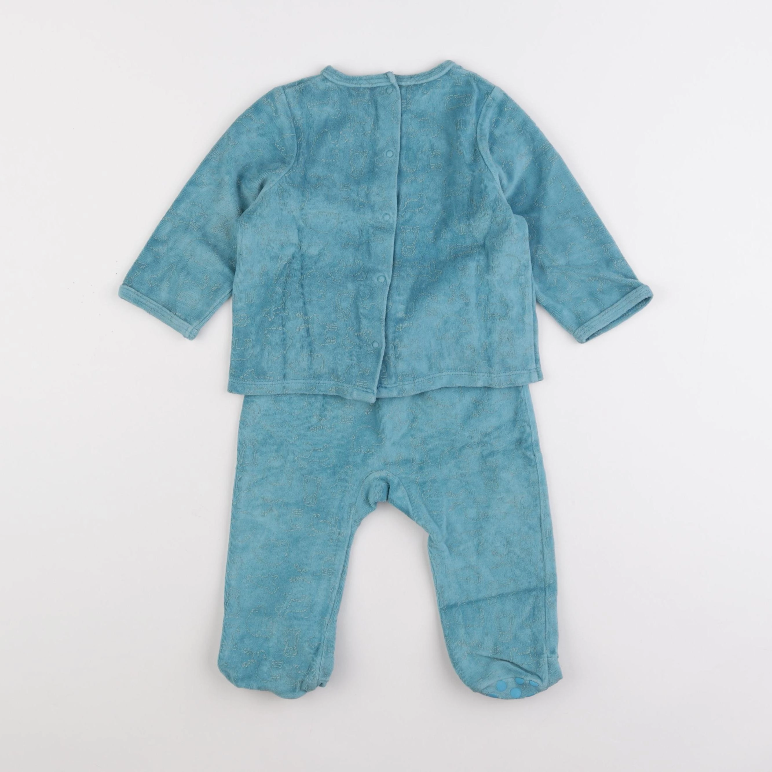 Vertbaudet - pyjama velours vert - 12 mois