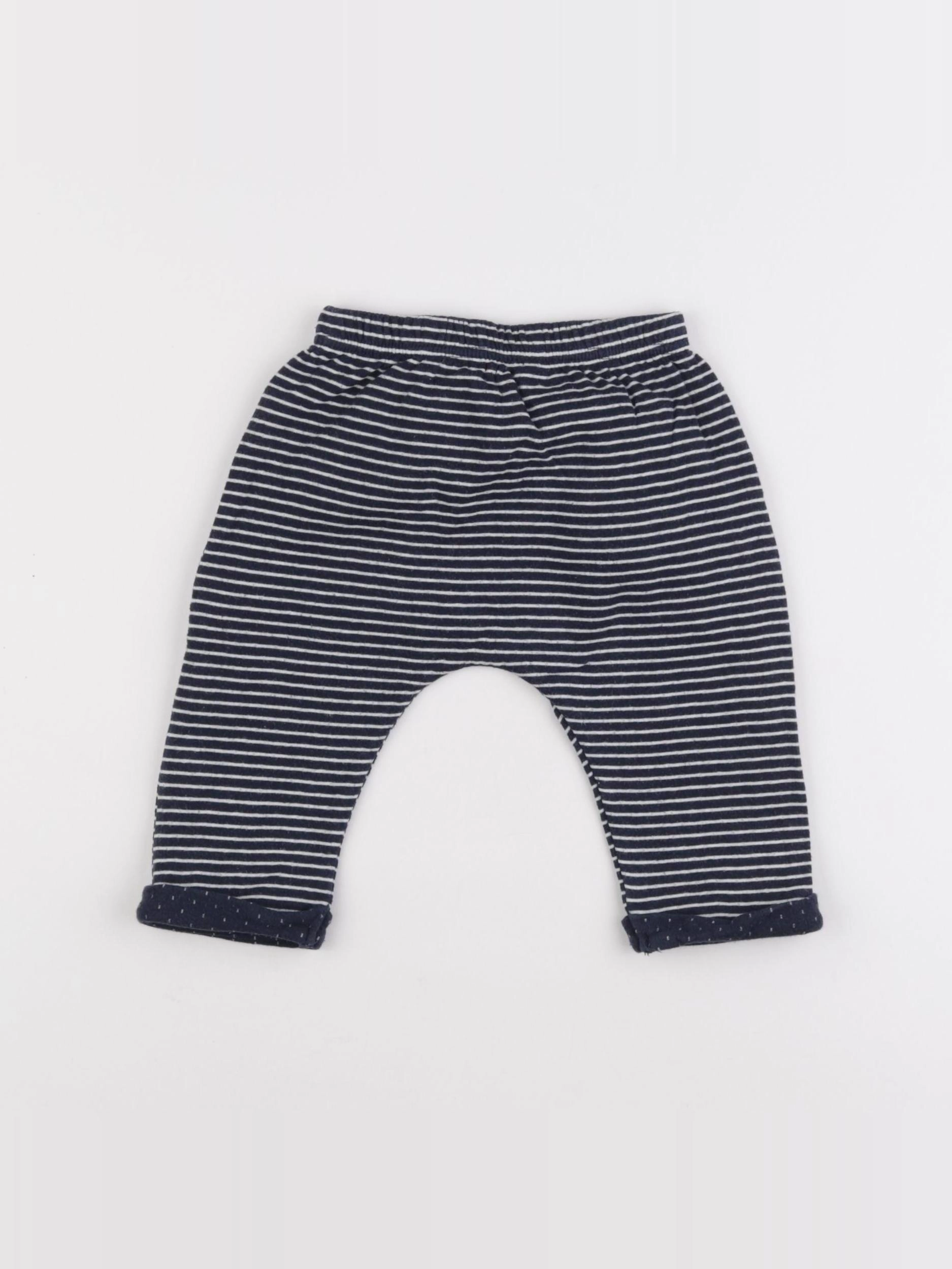 Vertbaudet - pantalon bleu - 9 mois