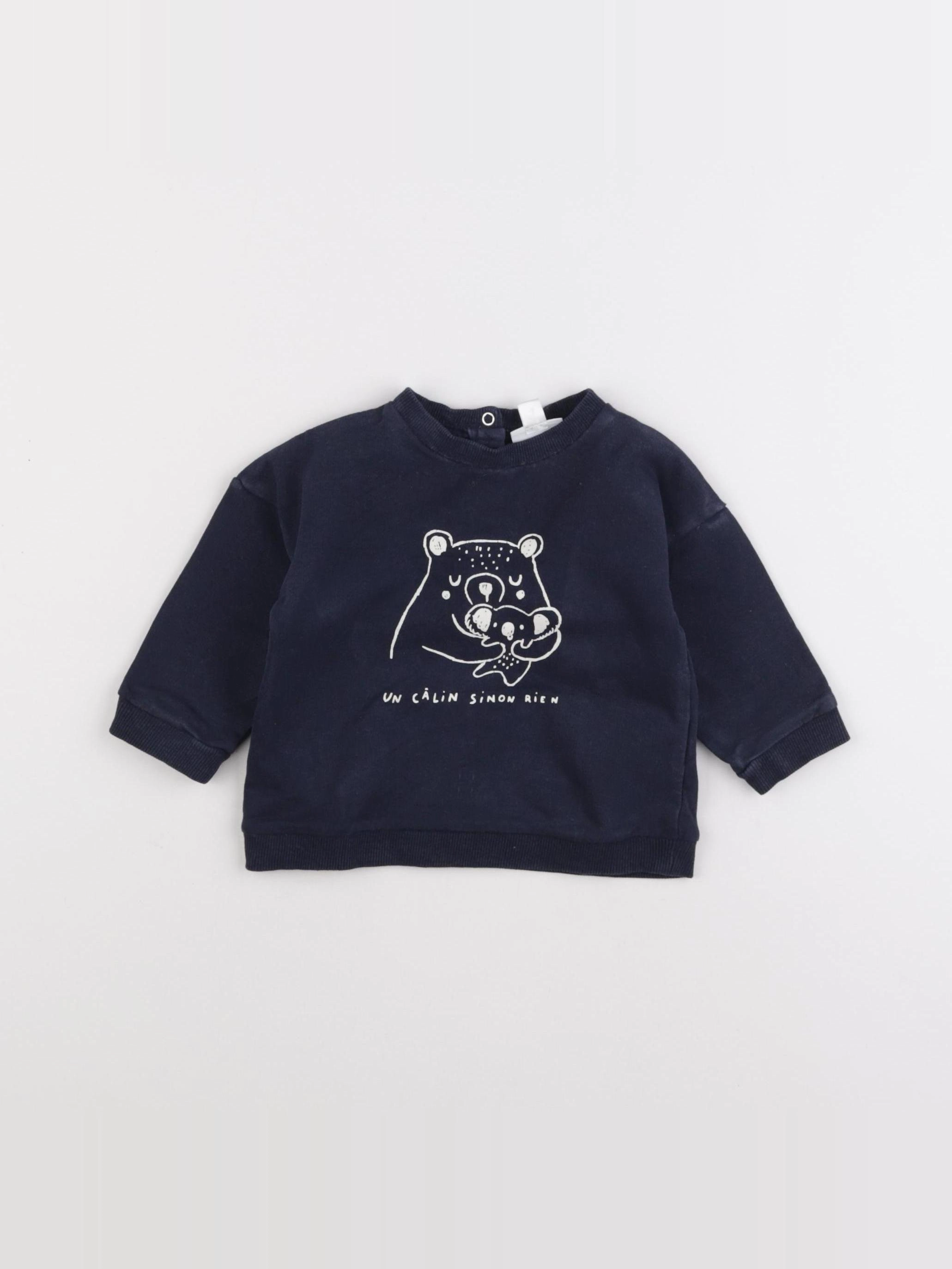 Vertbaudet - sweat bleu - 9 mois