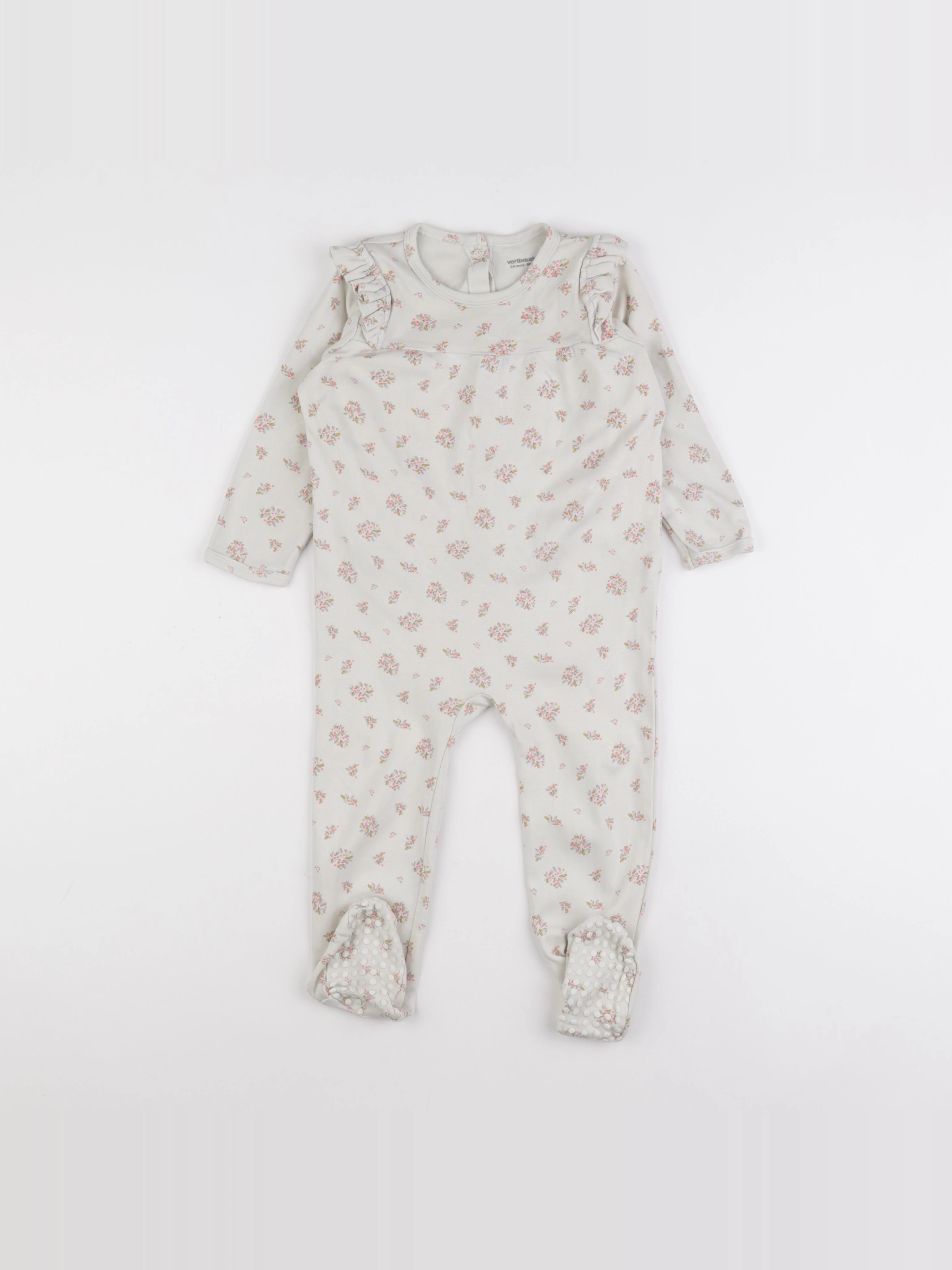 Vertbaudet - pyjama coton beige - 24 mois