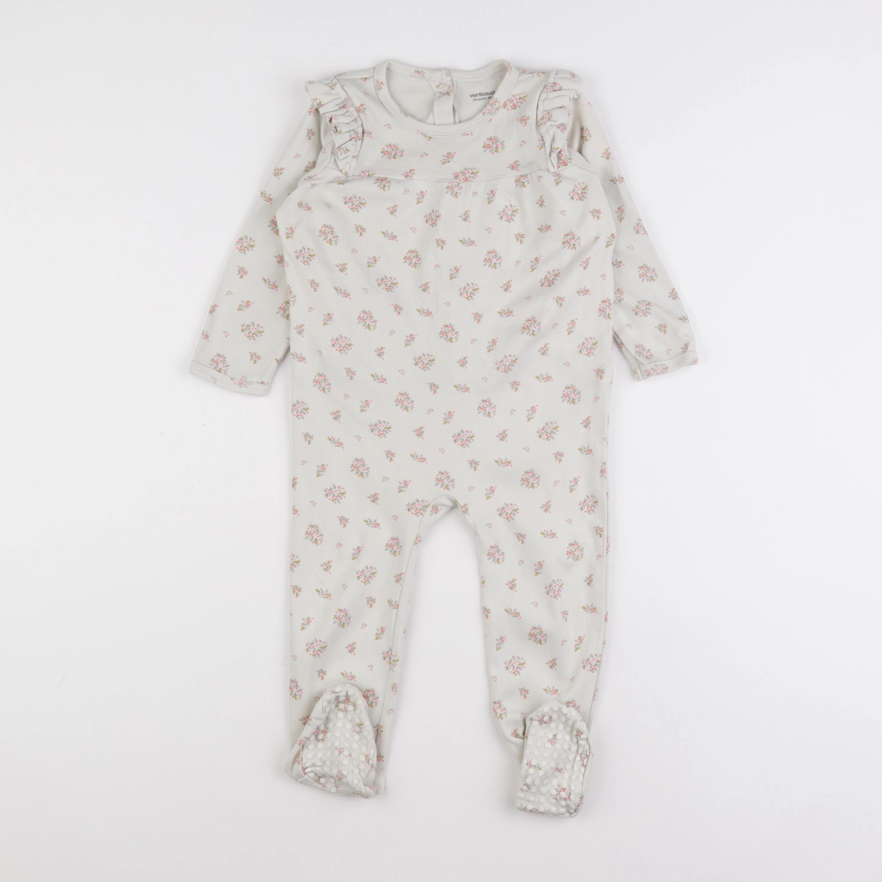 Vertbaudet - pyjama coton beige - 24 mois