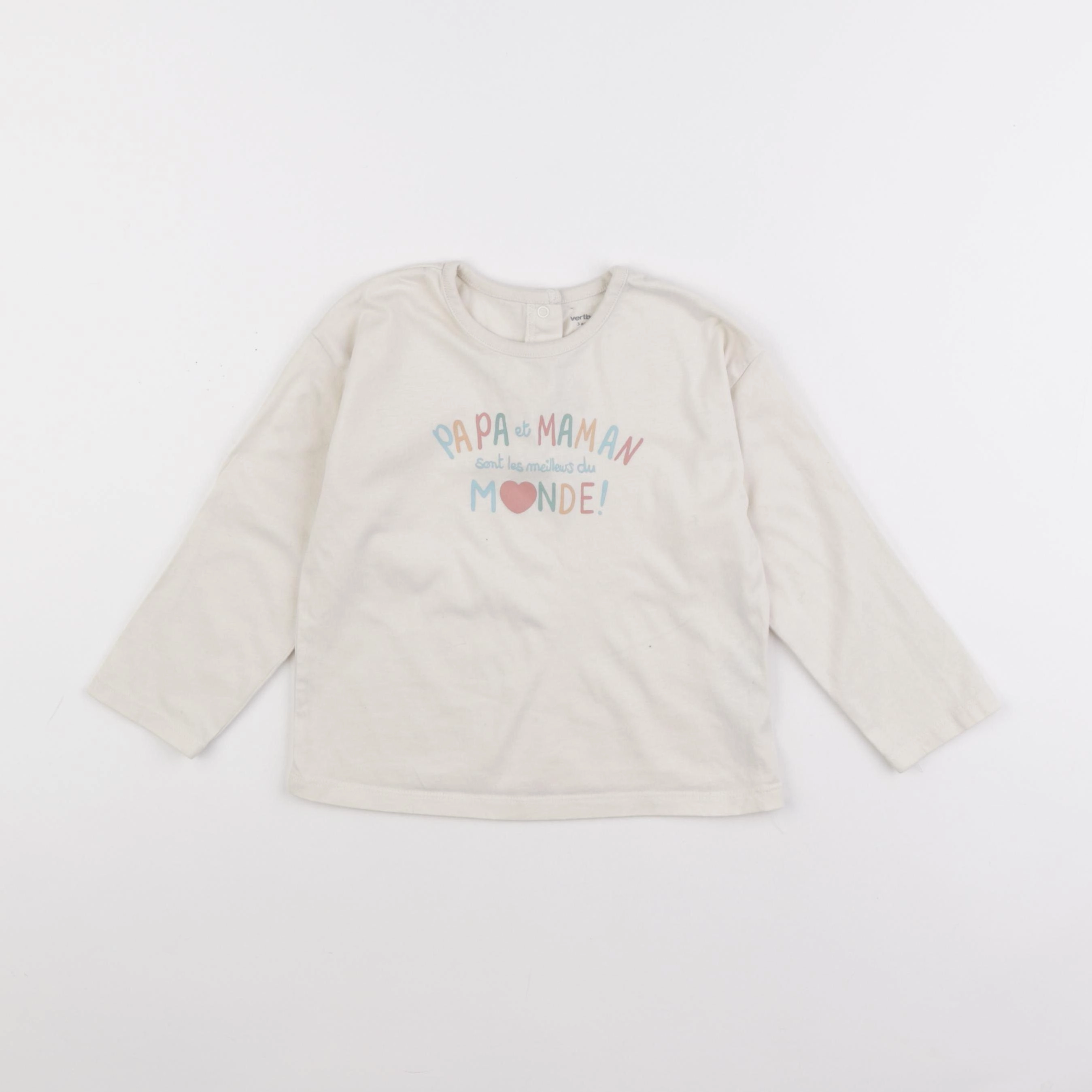 Vertbaudet - tee-shirt beige - 3 ans