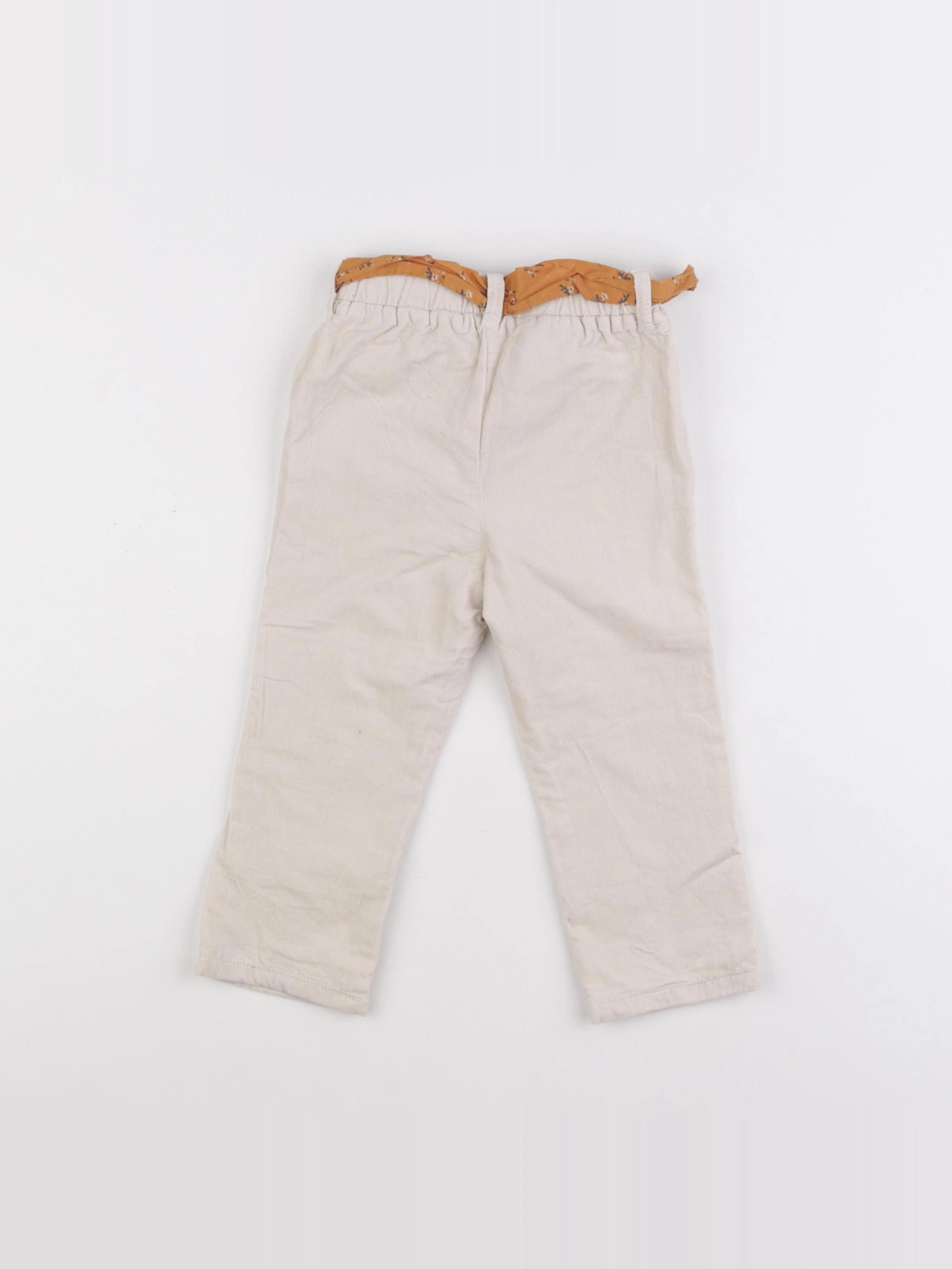 Vertbaudet - pantalon beige - 24 mois