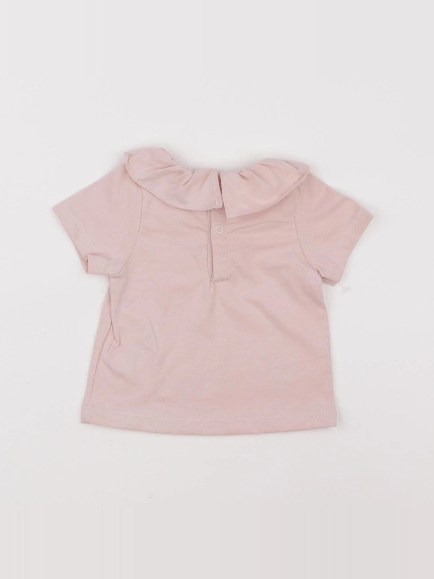 Petit Bateau - tee-shirt rose - 3 mois