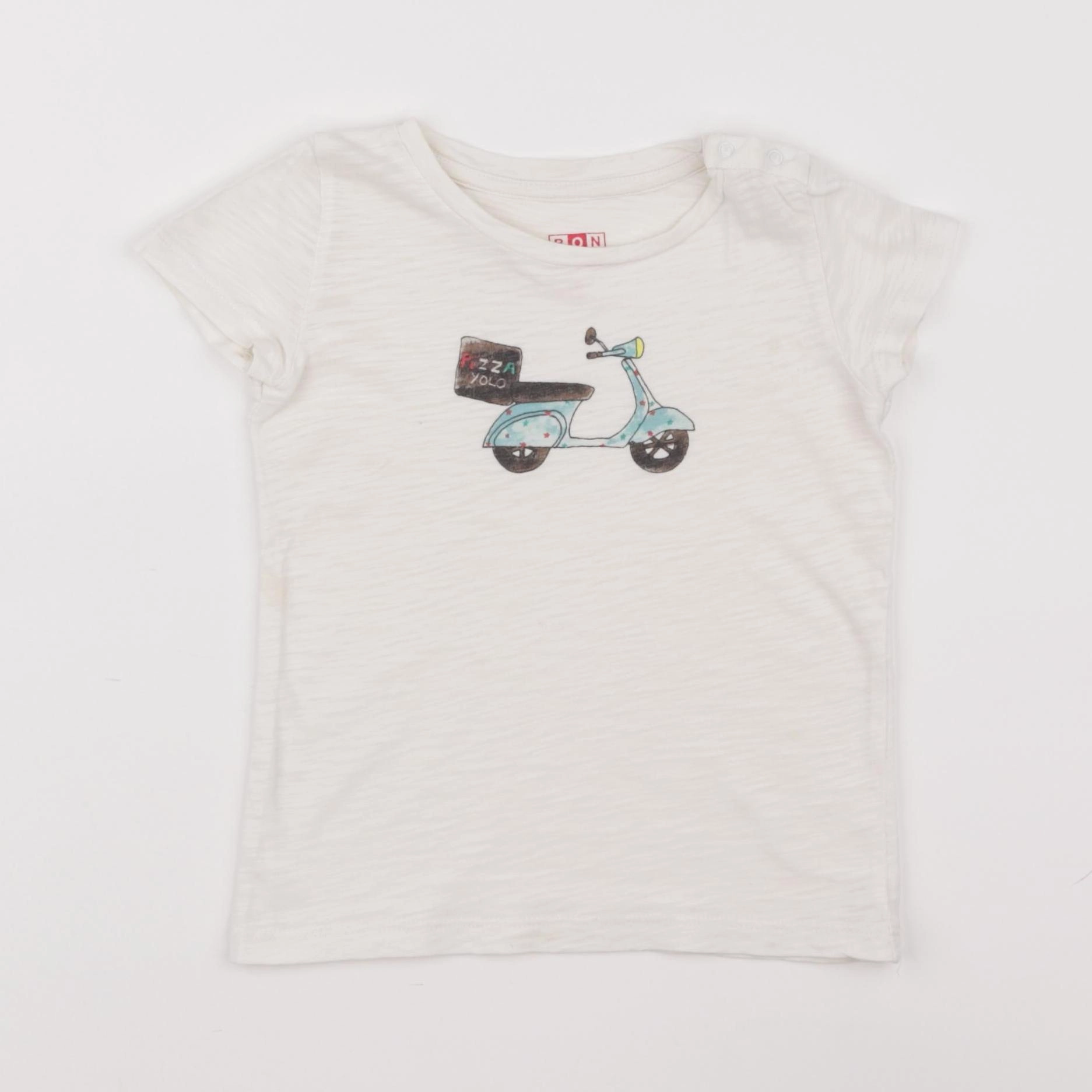 Bonton - tee-shirt blanc - 2 ans