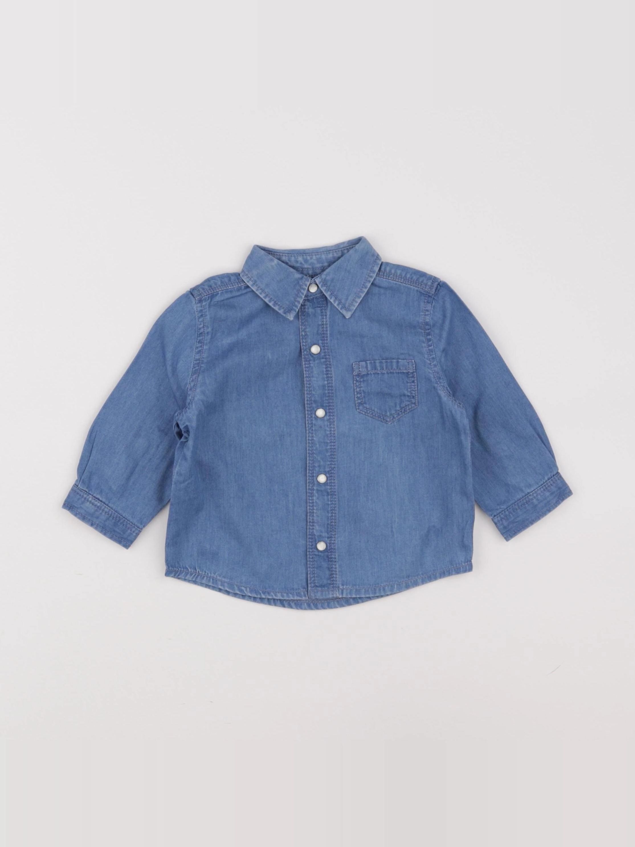 Boutchou - chemise bleu - 6 mois