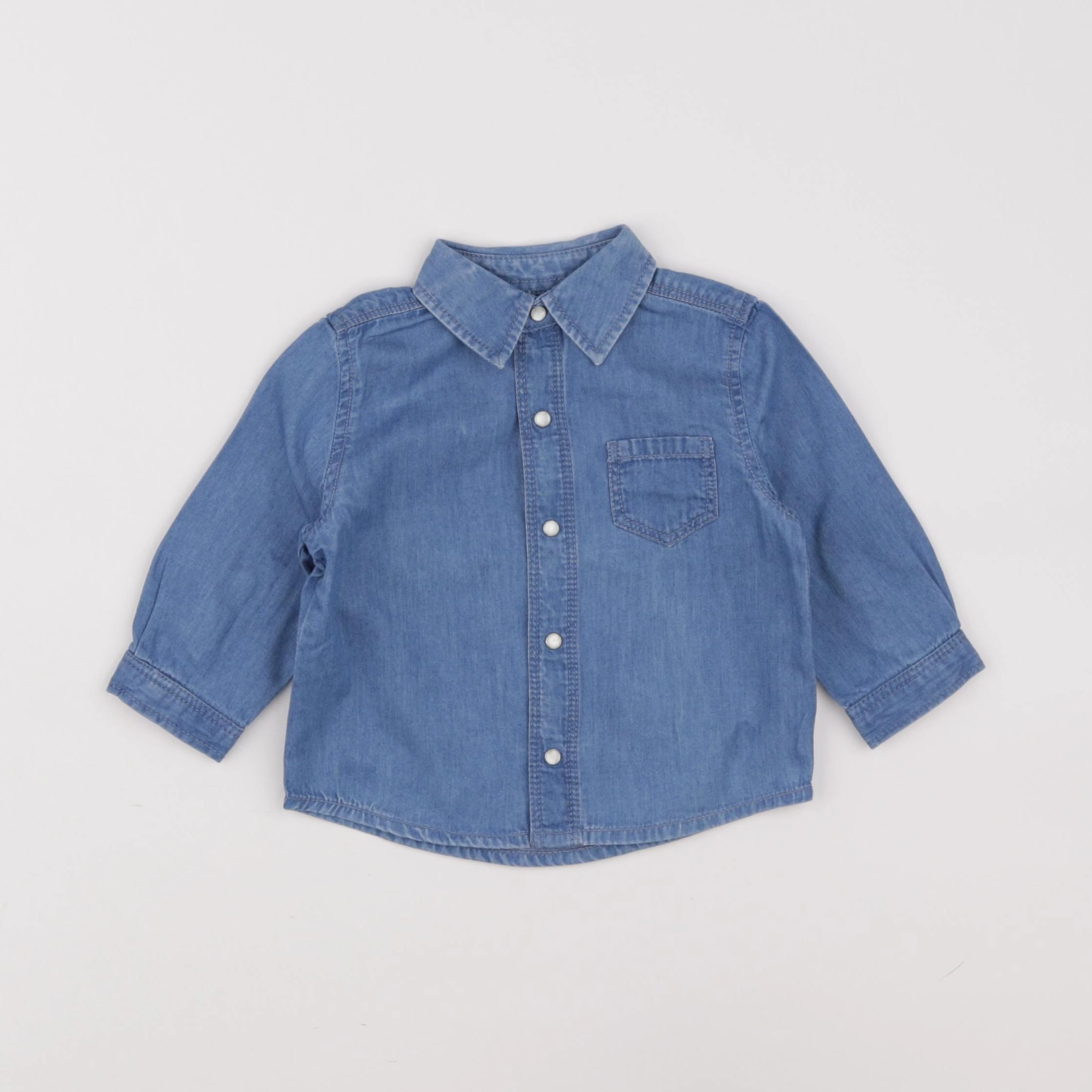 Boutchou - chemise bleu - 6 mois