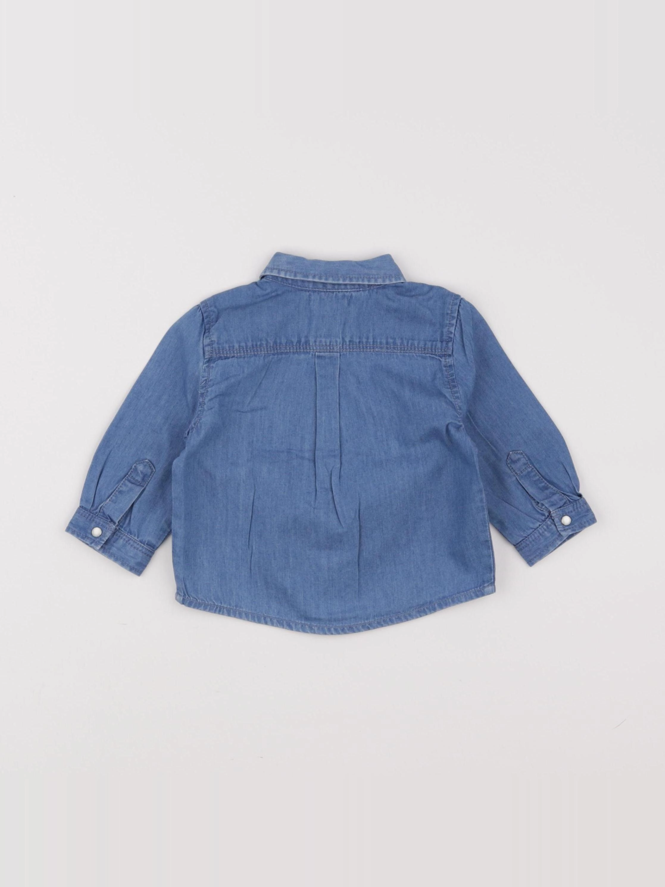 Boutchou - chemise bleu - 6 mois