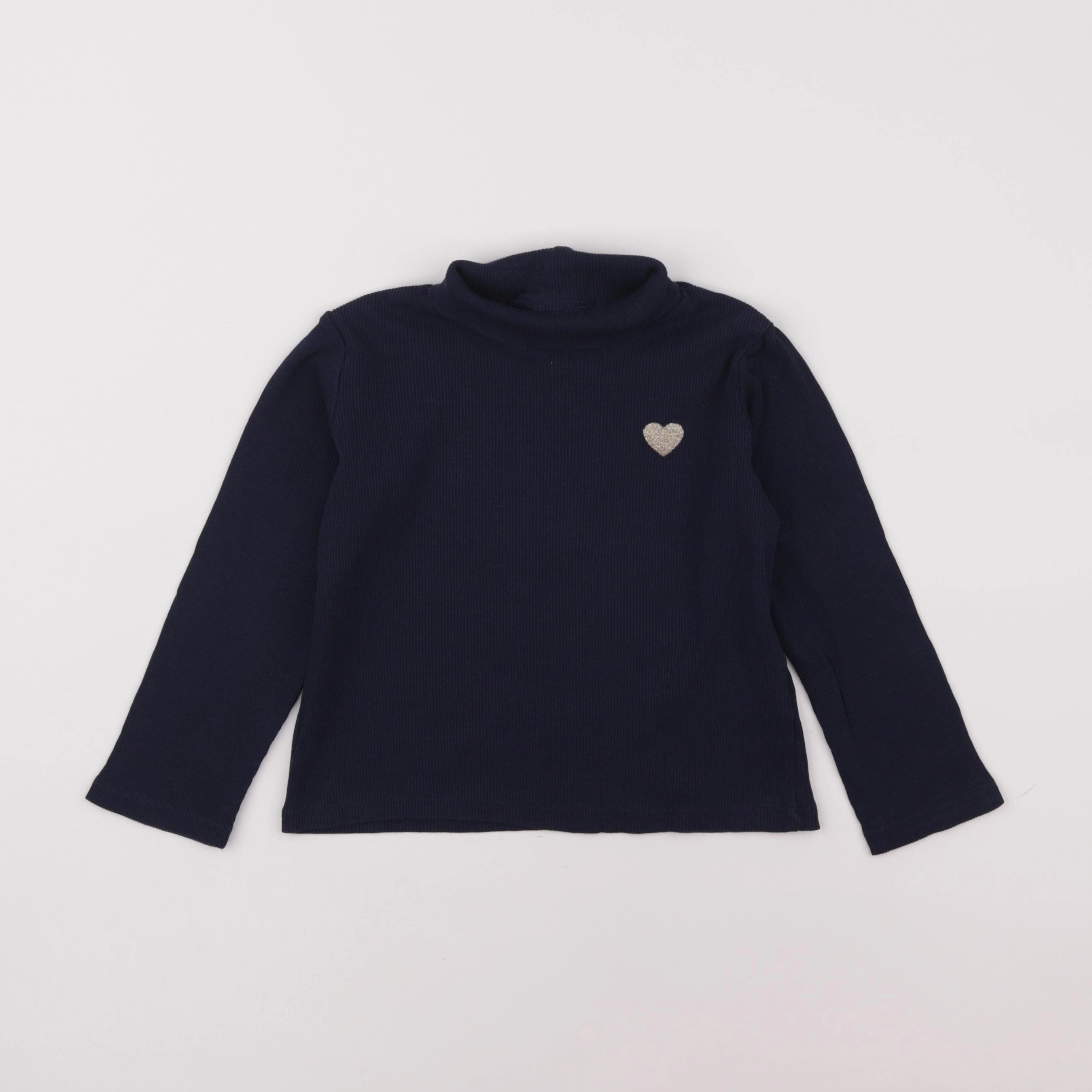 Vertbaudet - sous-pull bleu, or - 5 ans