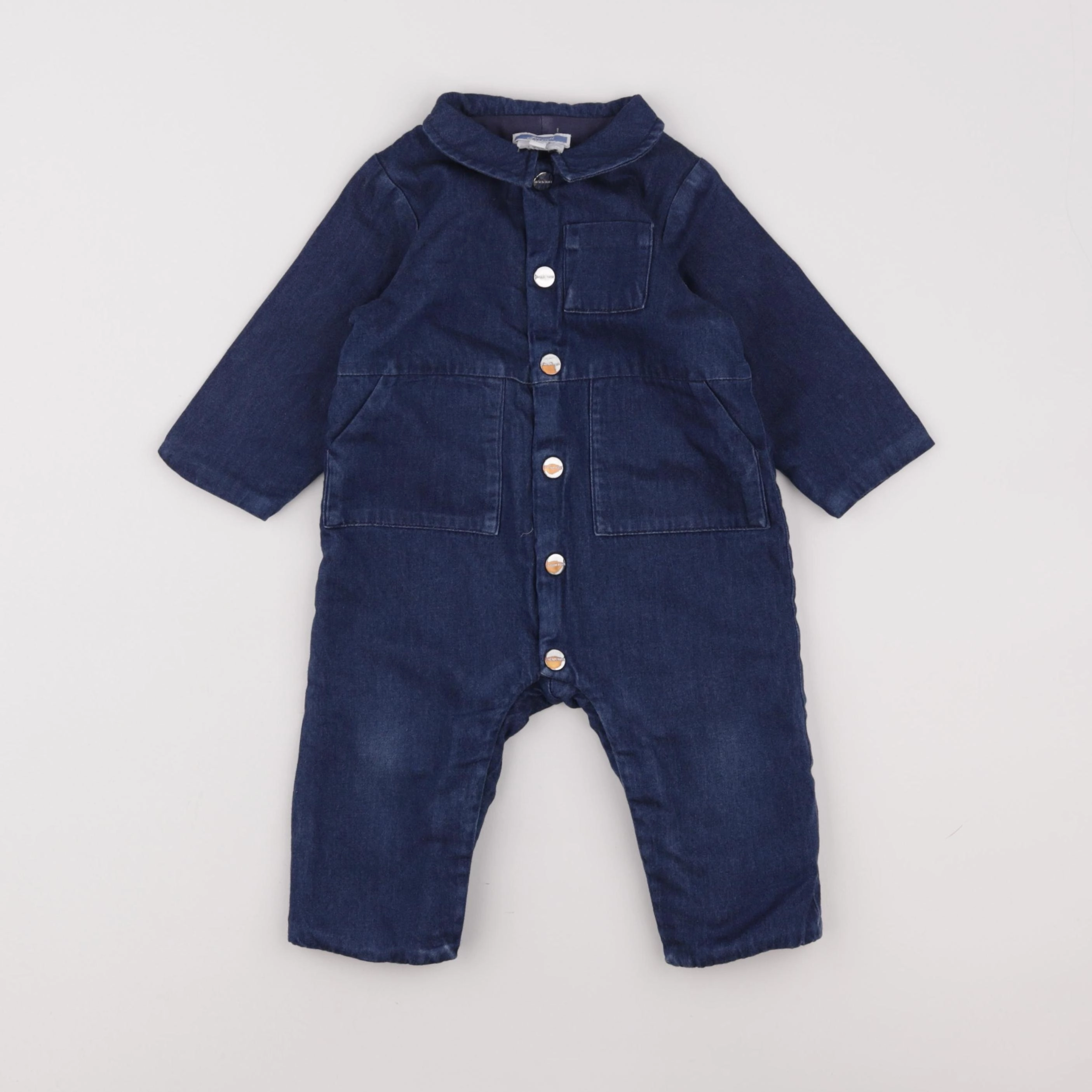 Jacadi - combinaison doublé bleu - 12 mois