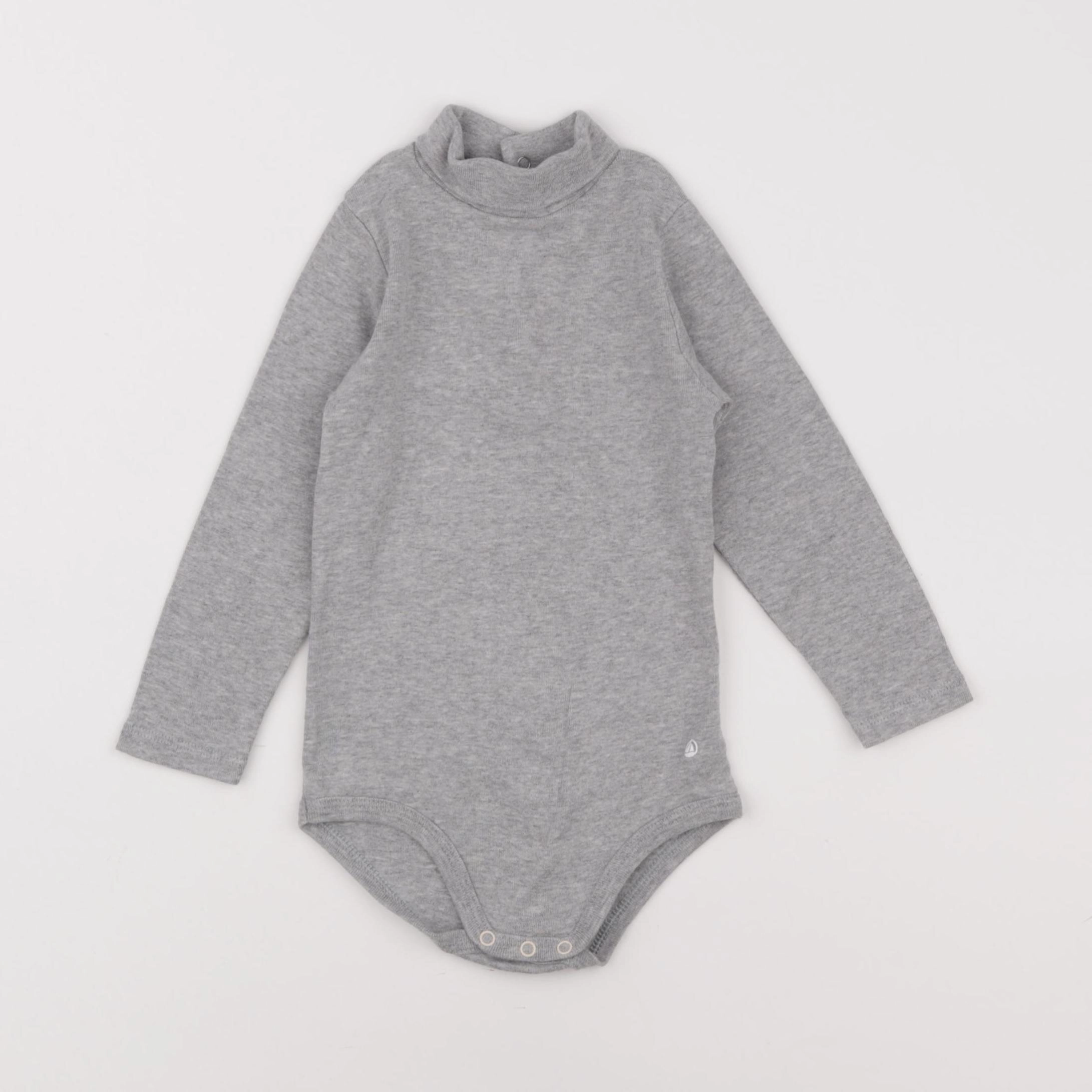 Petit Bateau - body à col gris - 18 mois