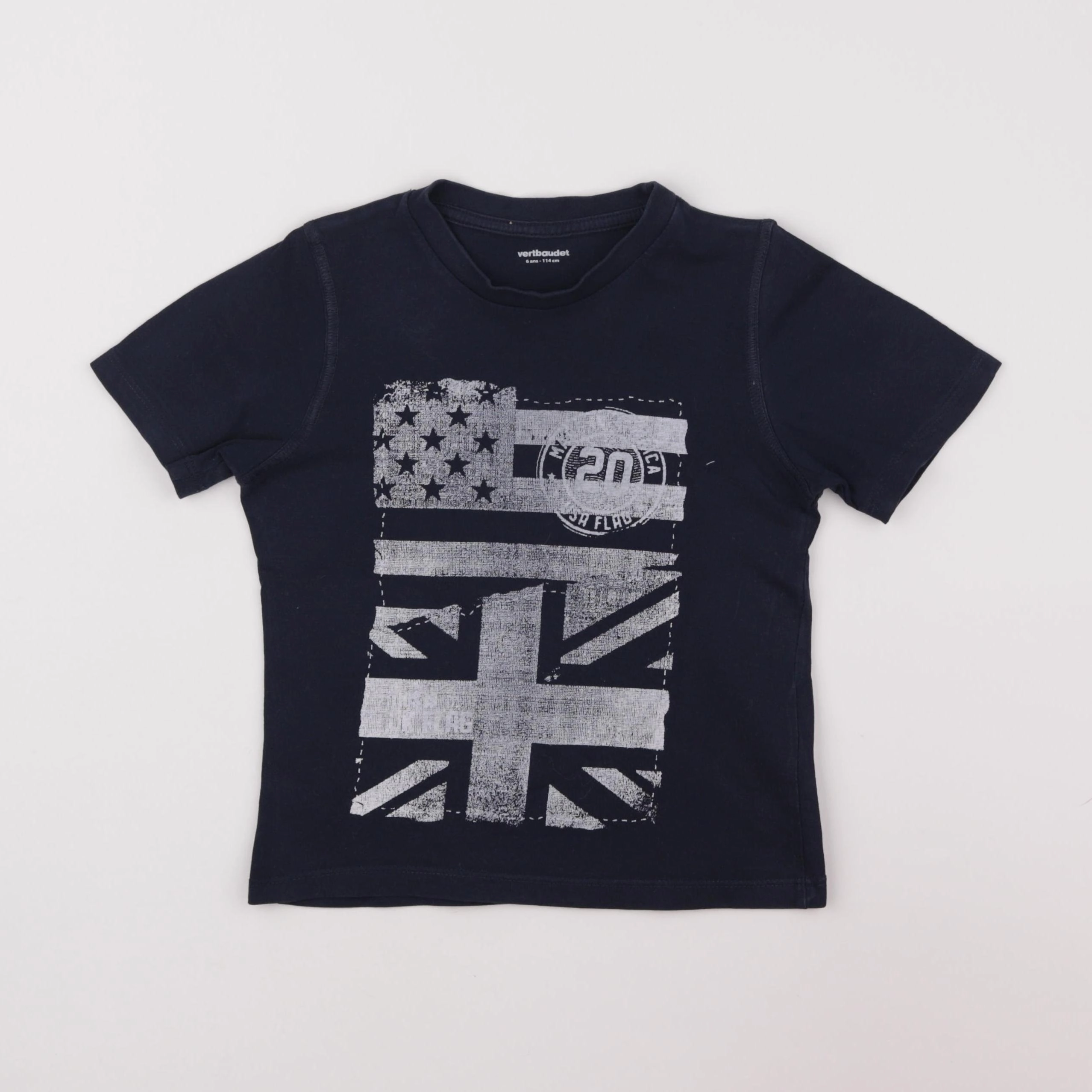 Vertbaudet - tee-shirt bleu - 6 ans
