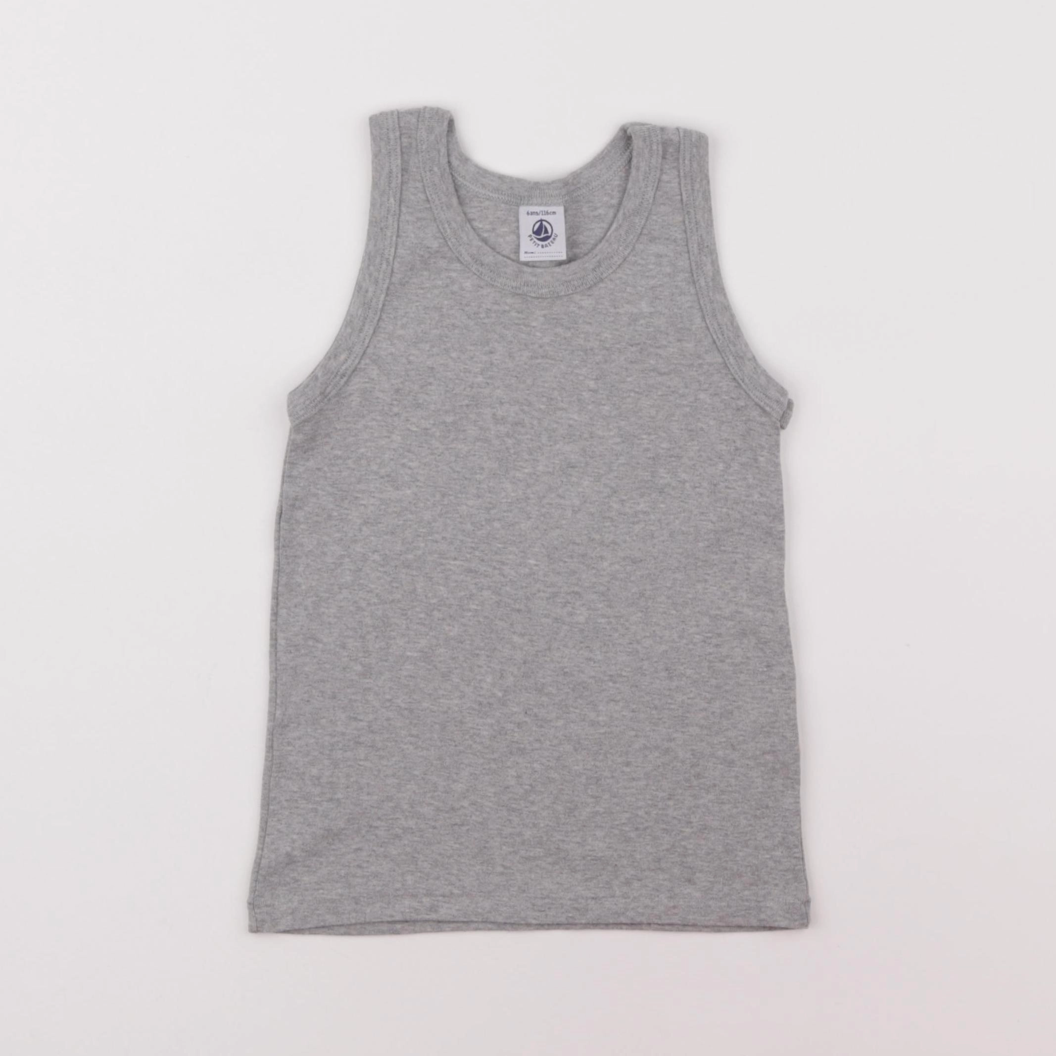 Petit Bateau - maillot de corps gris - 6 ans