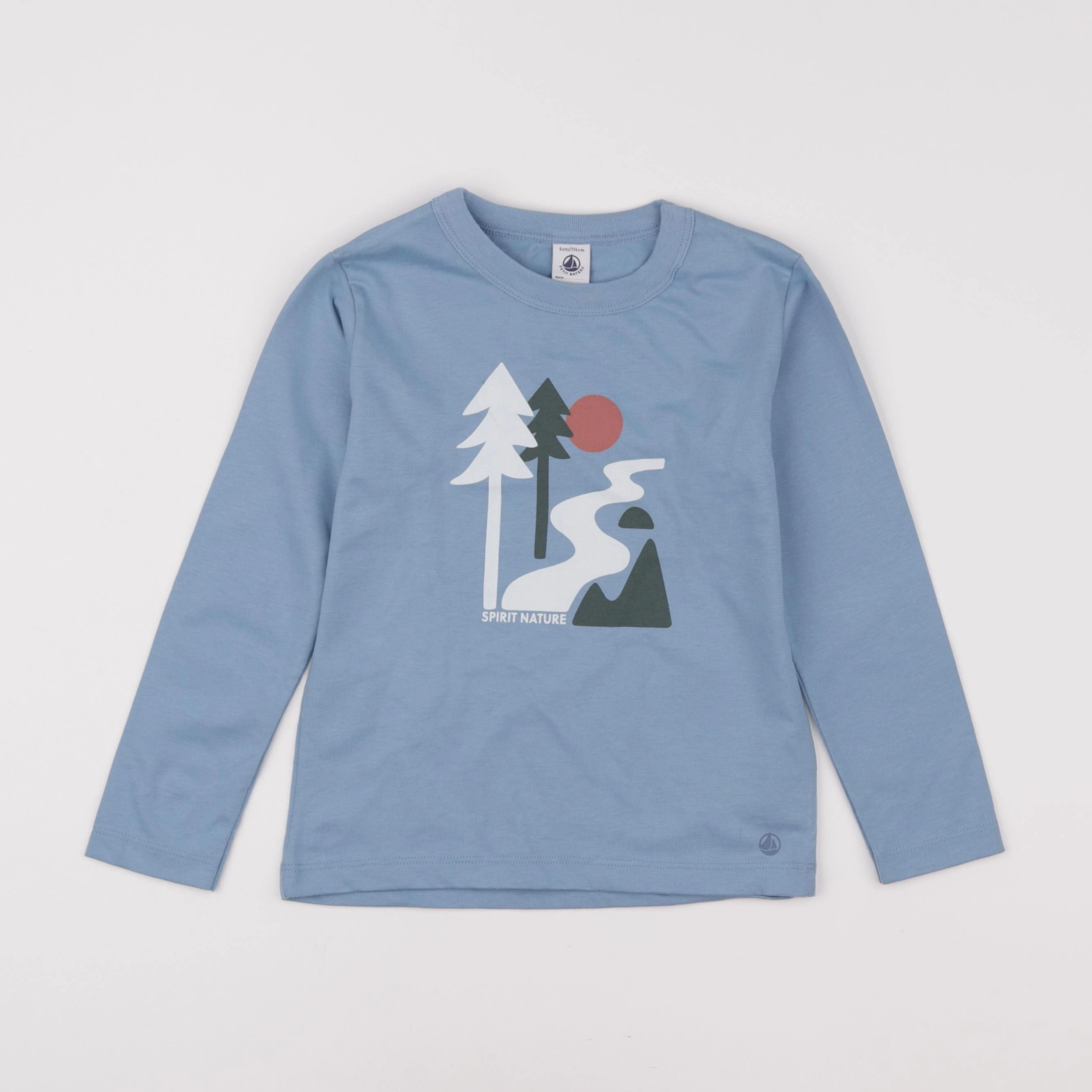 Petit Bateau - tee-shirt bleu - 6 ans