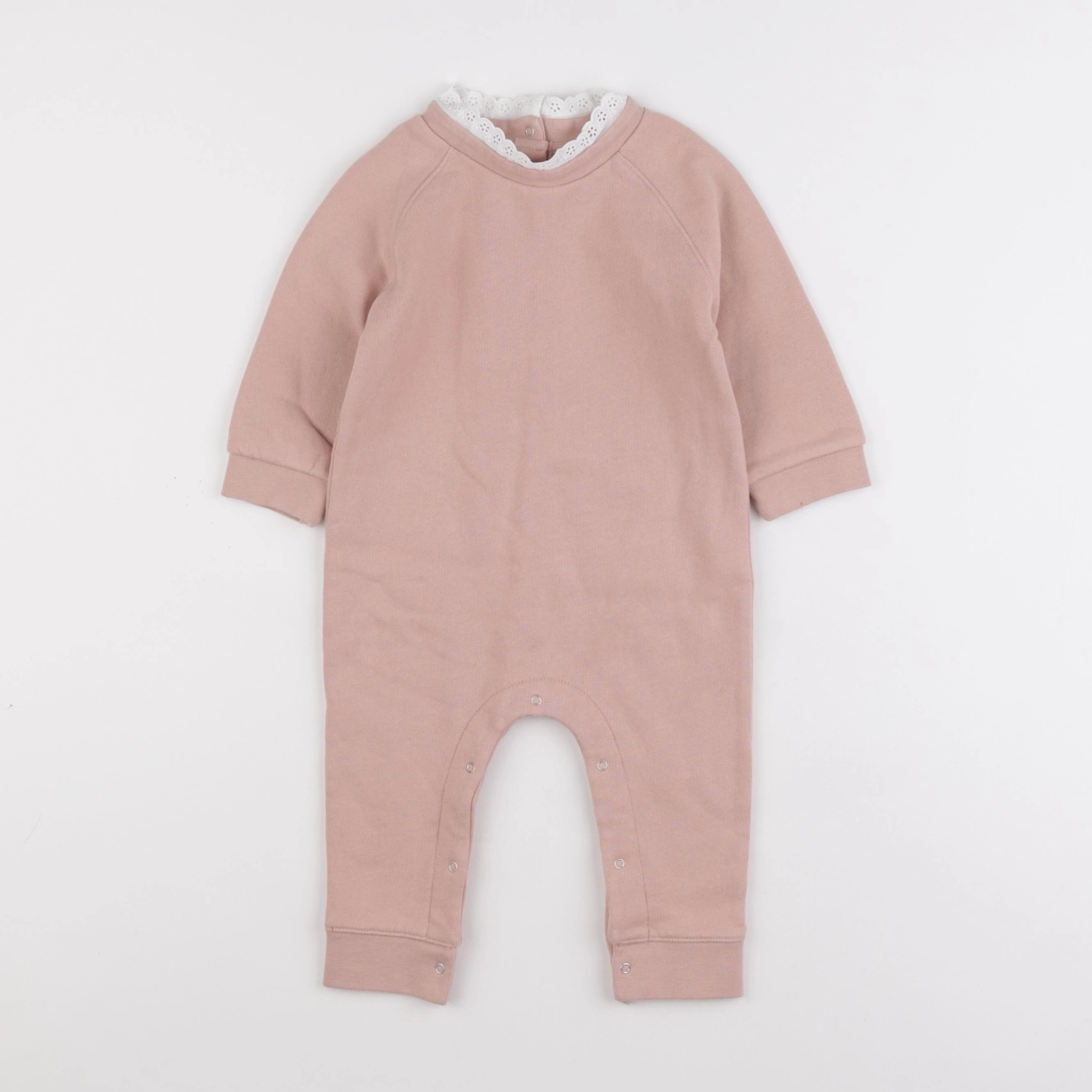 Bonton - combinaison doublé rose - 12 mois
