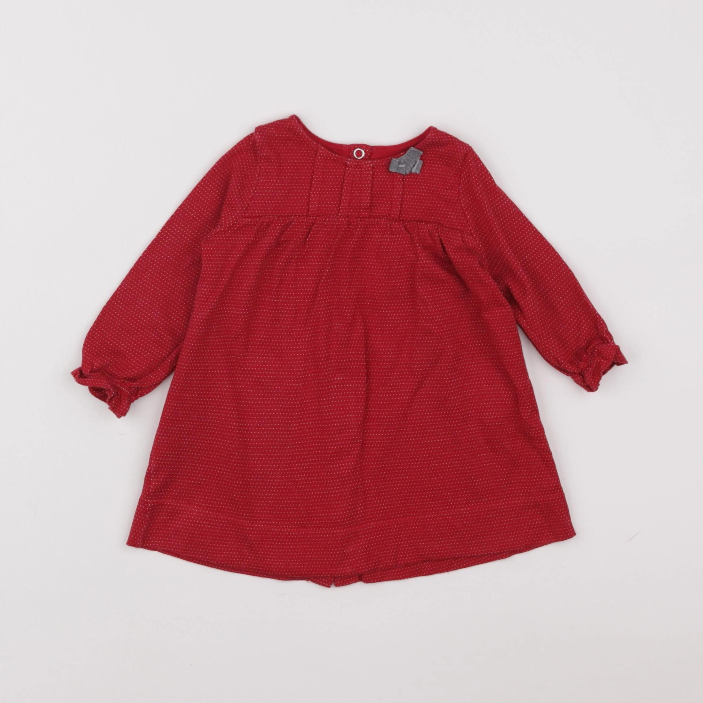 Petit Bateau - robe rouge - 6 mois