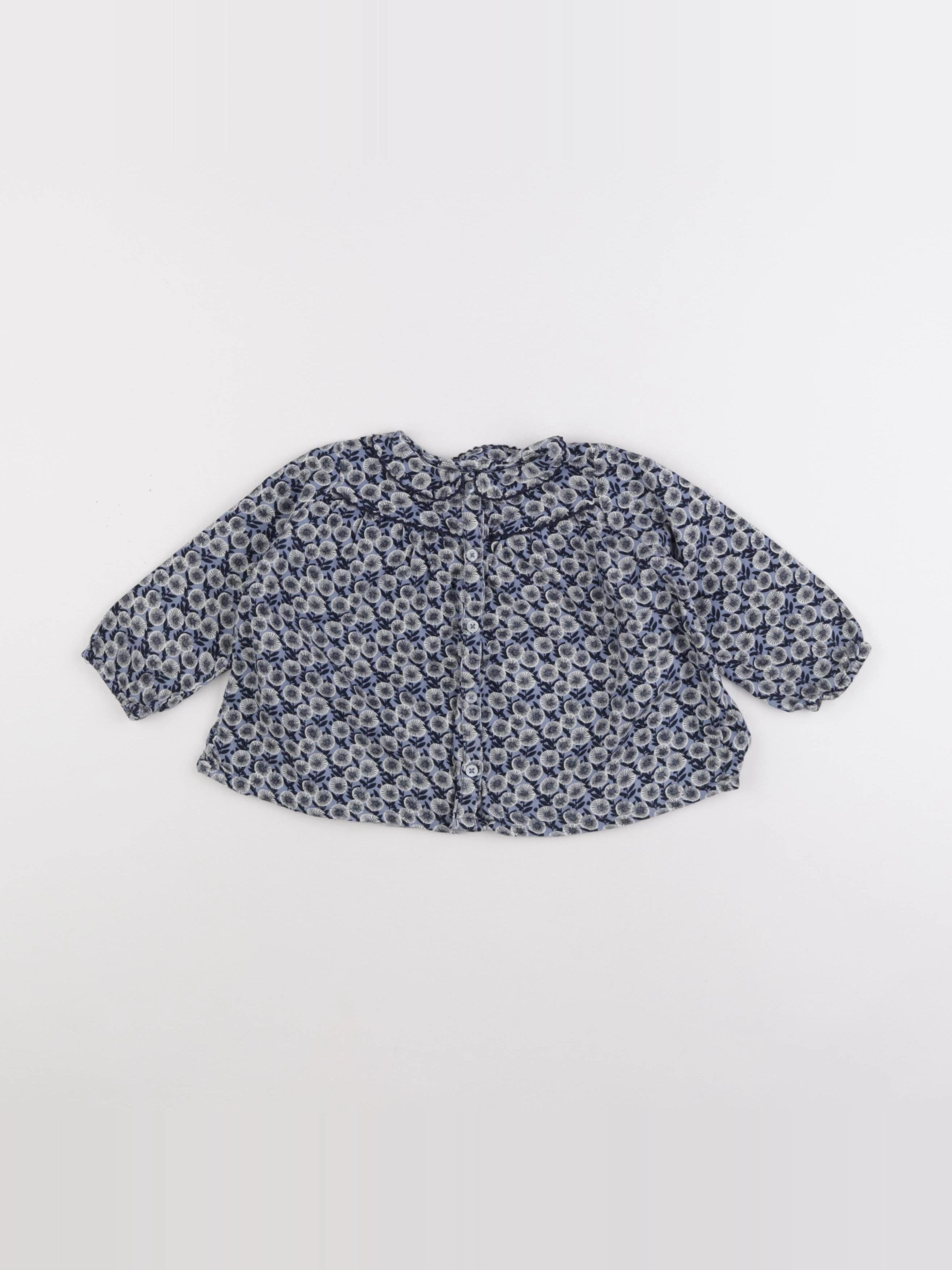 Boutchou - blouse bleu - 12 mois