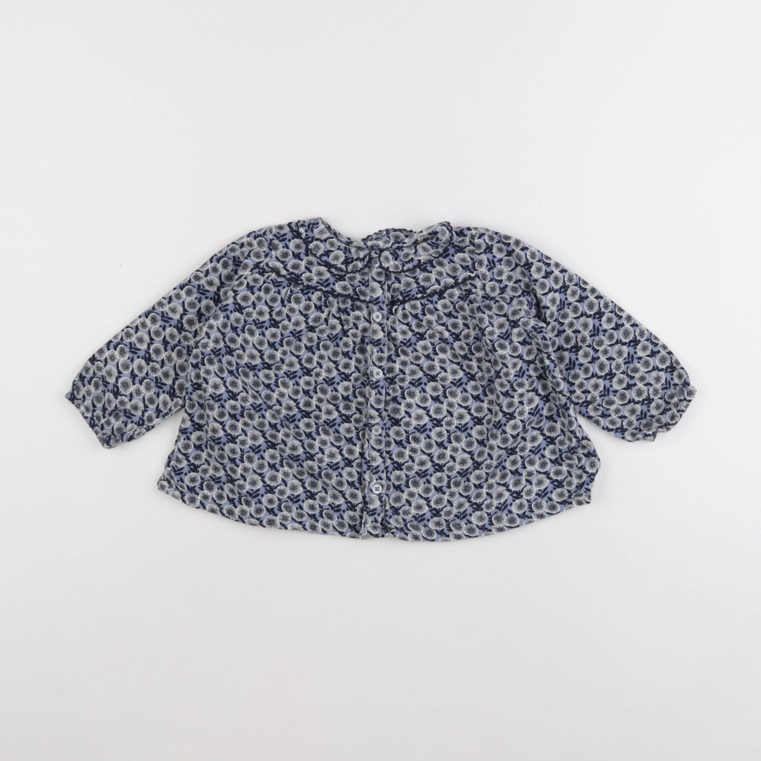 Boutchou - blouse bleu - 12 mois