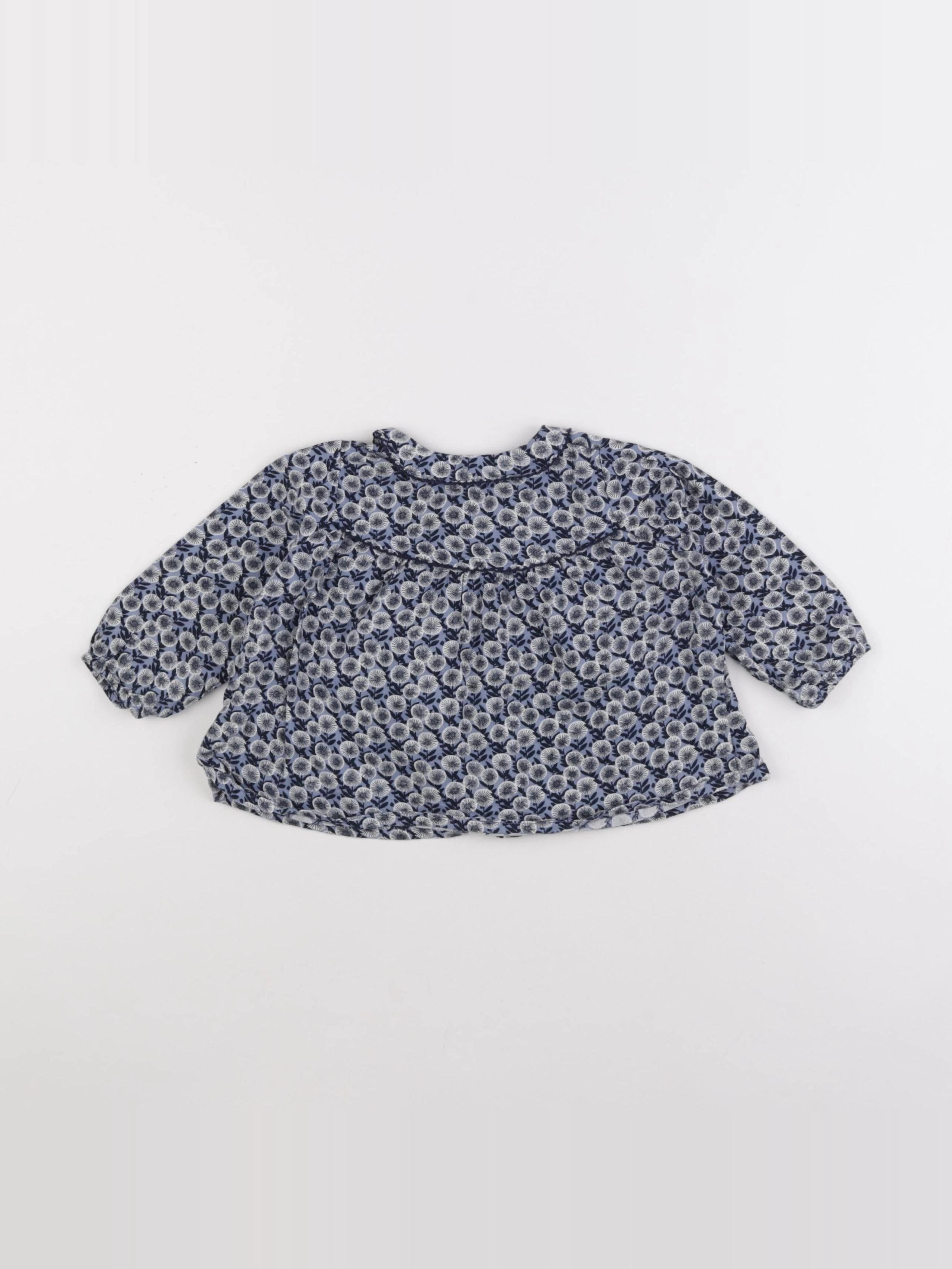 Boutchou - blouse bleu - 12 mois