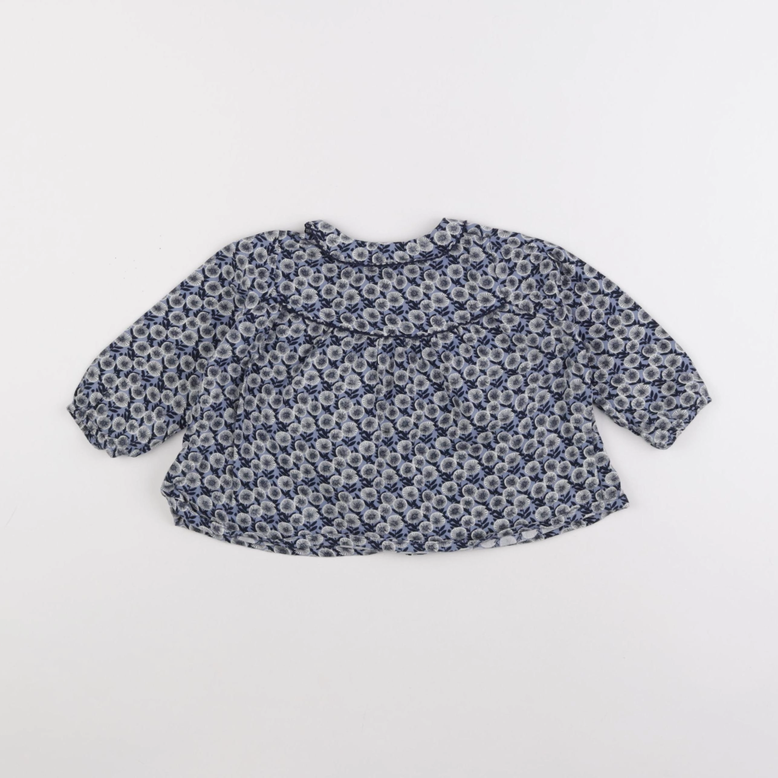 Boutchou - blouse bleu - 12 mois
