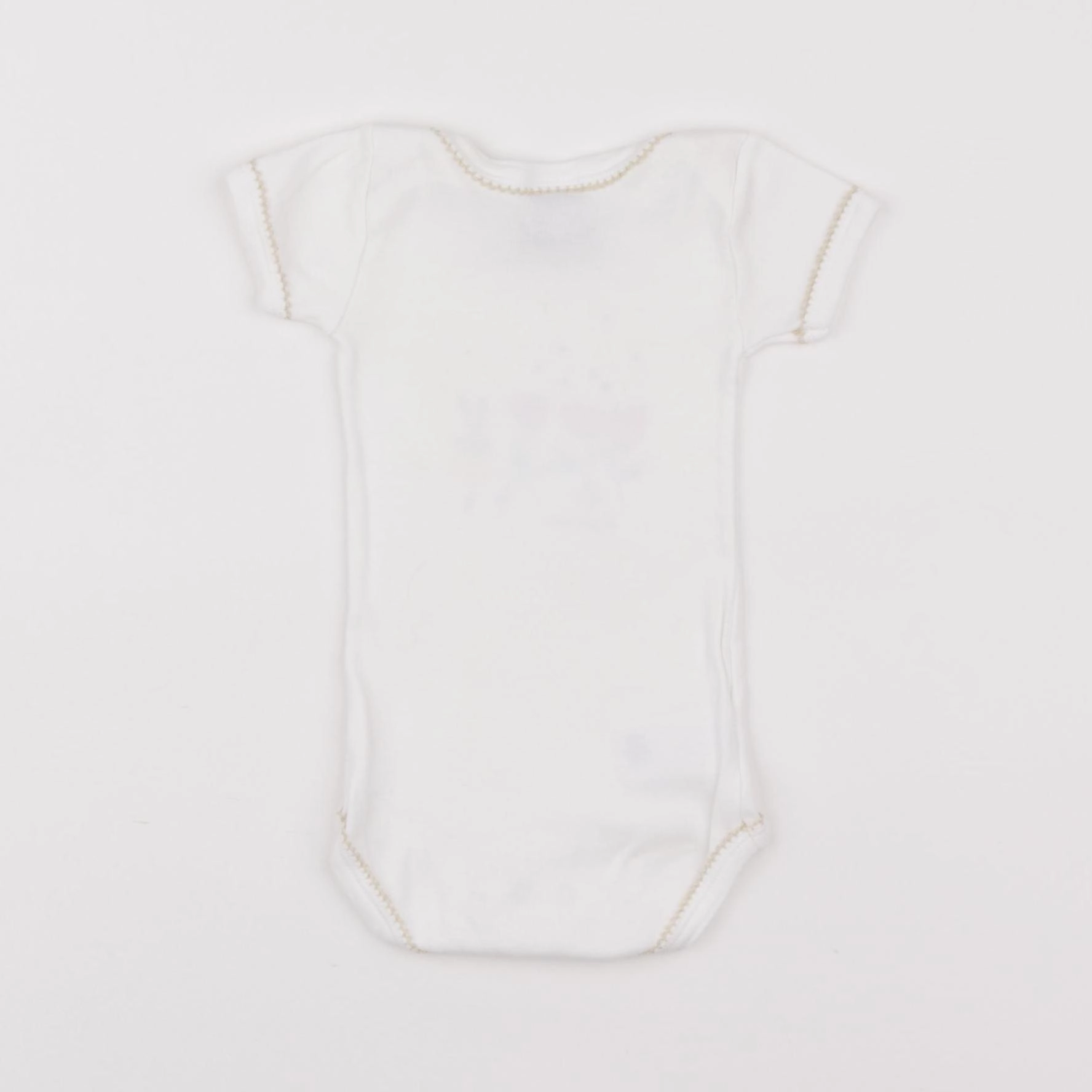 Petit Bateau - body blanc, or - 3 mois