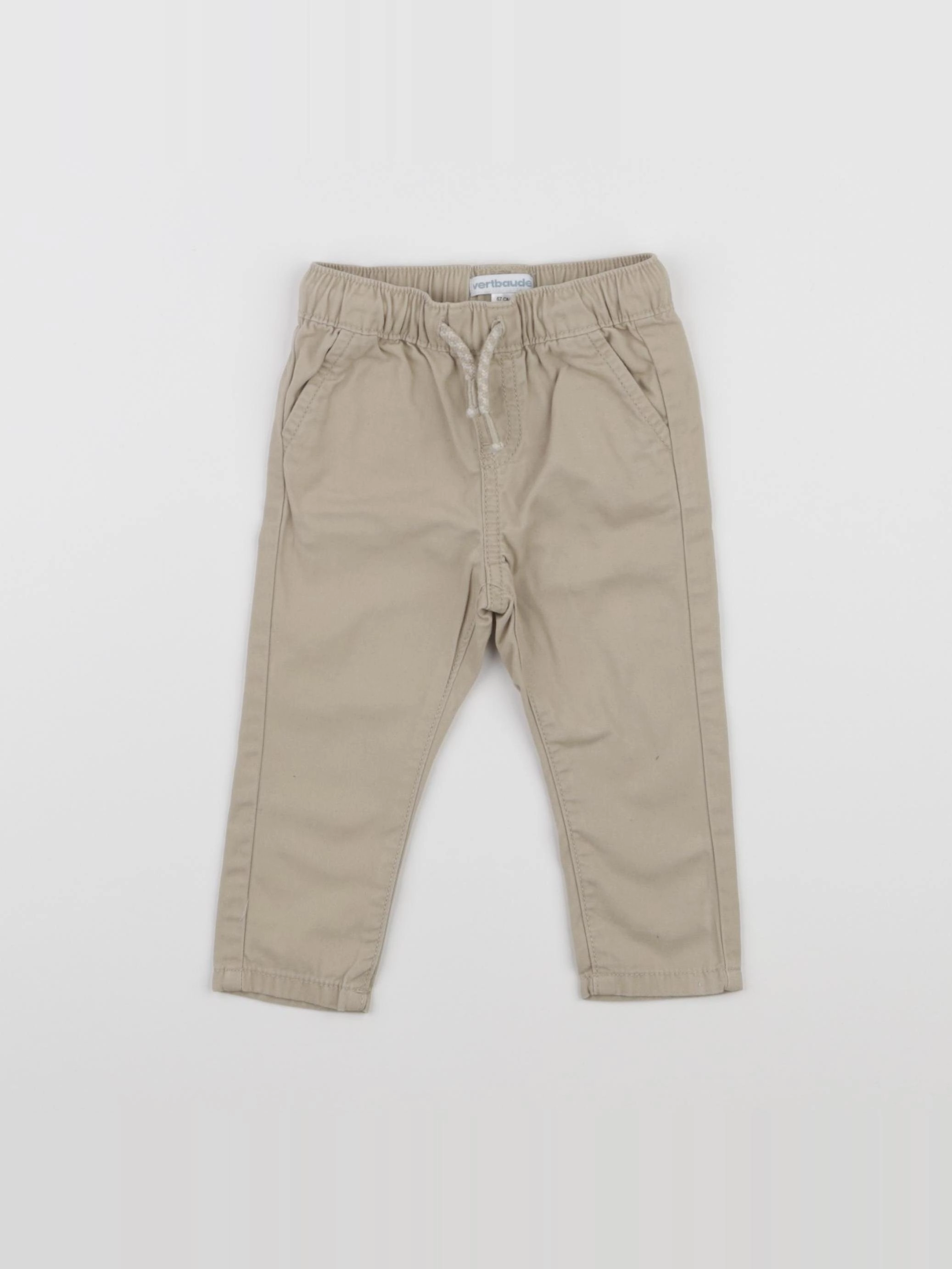 Vertbaudet - pantalon beige - 6 mois
