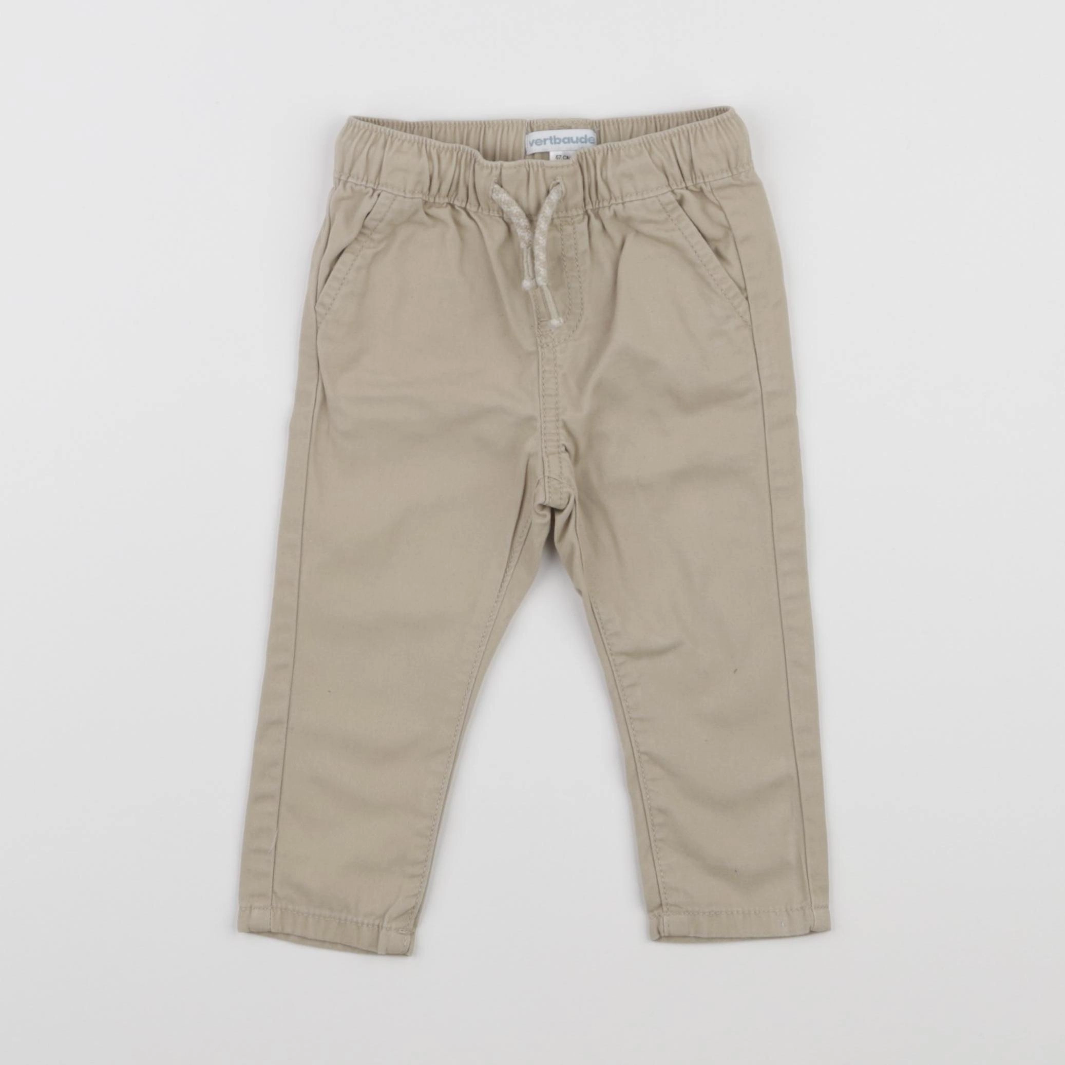 Vertbaudet - pantalon beige - 6 mois