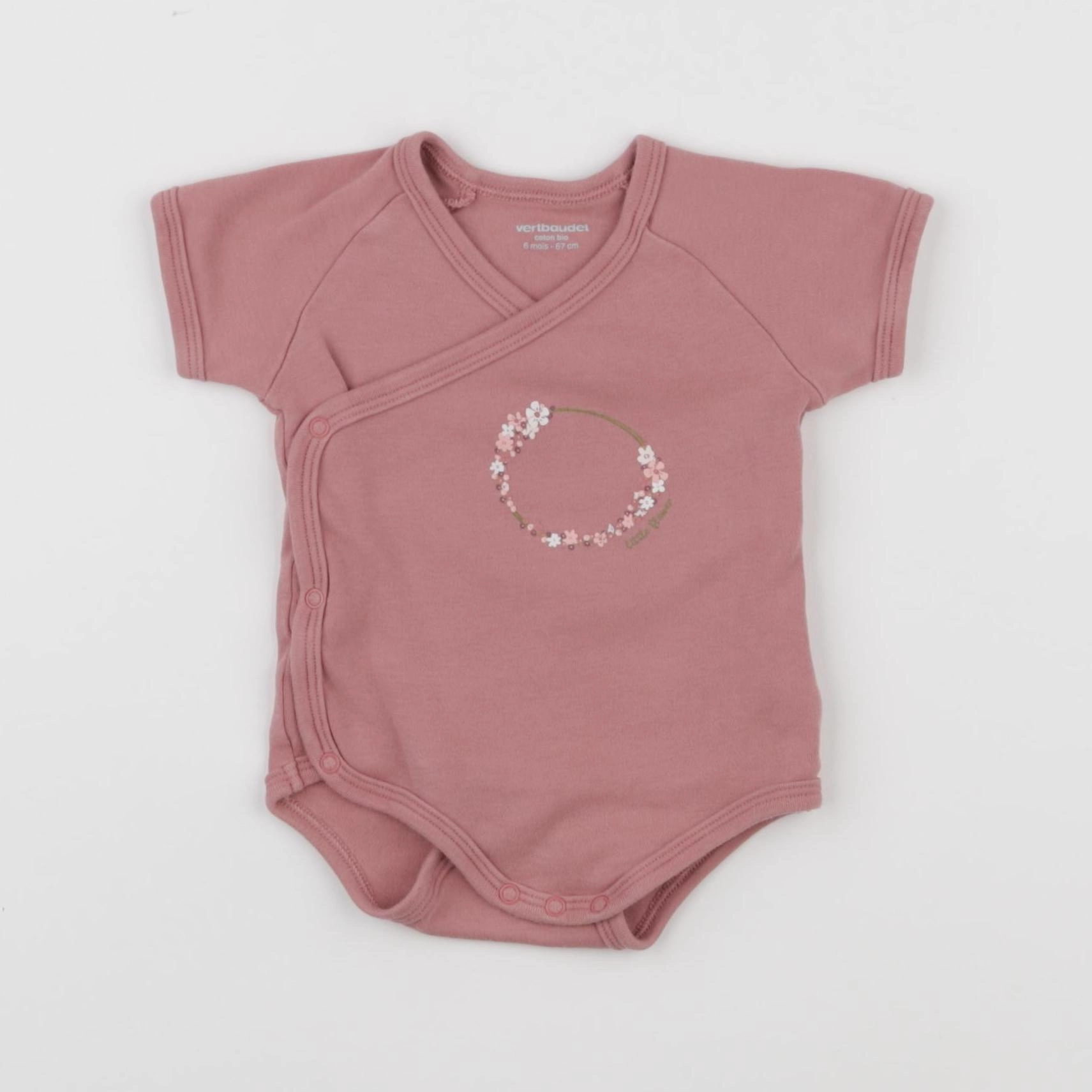 Vertbaudet - body rose - 6 mois