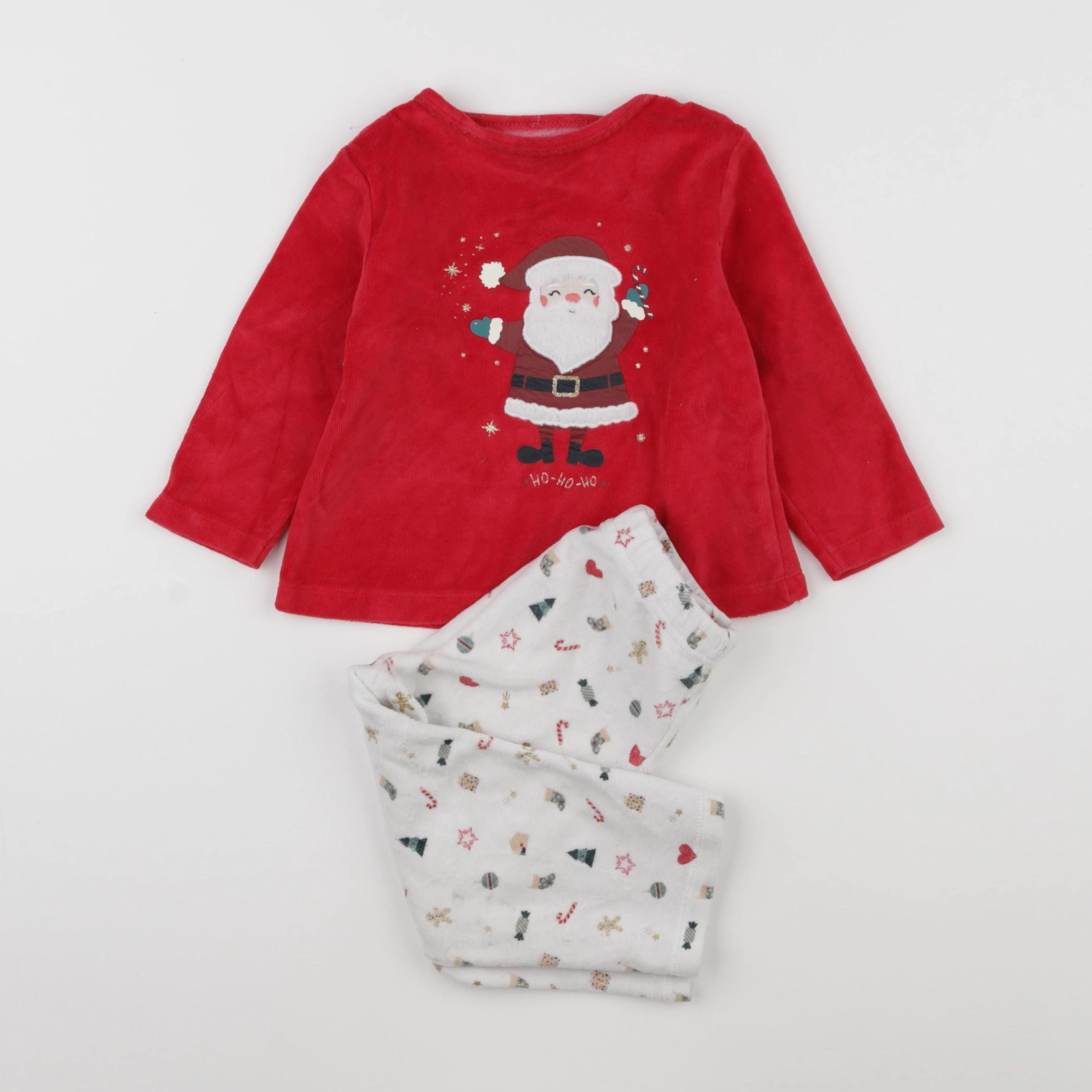 Vertbaudet - pyjama velours rouge - 2 ans