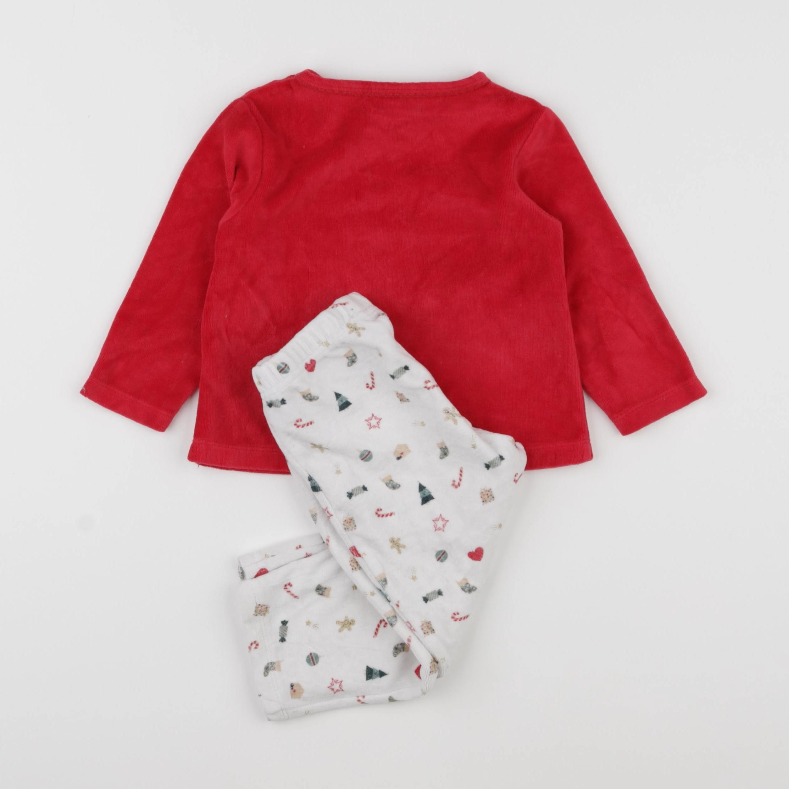 Vertbaudet - pyjama velours rouge - 2 ans
