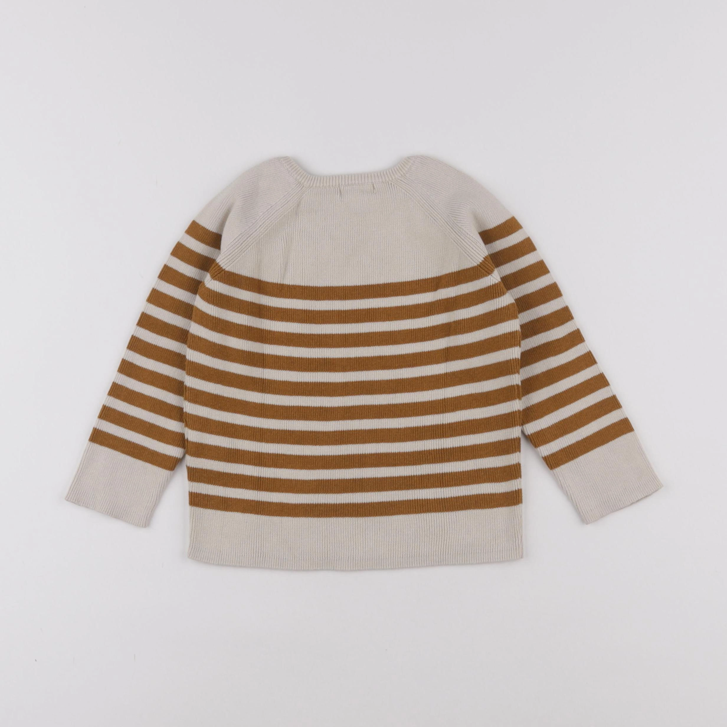 Vertbaudet - pull marron, beige - 24 mois