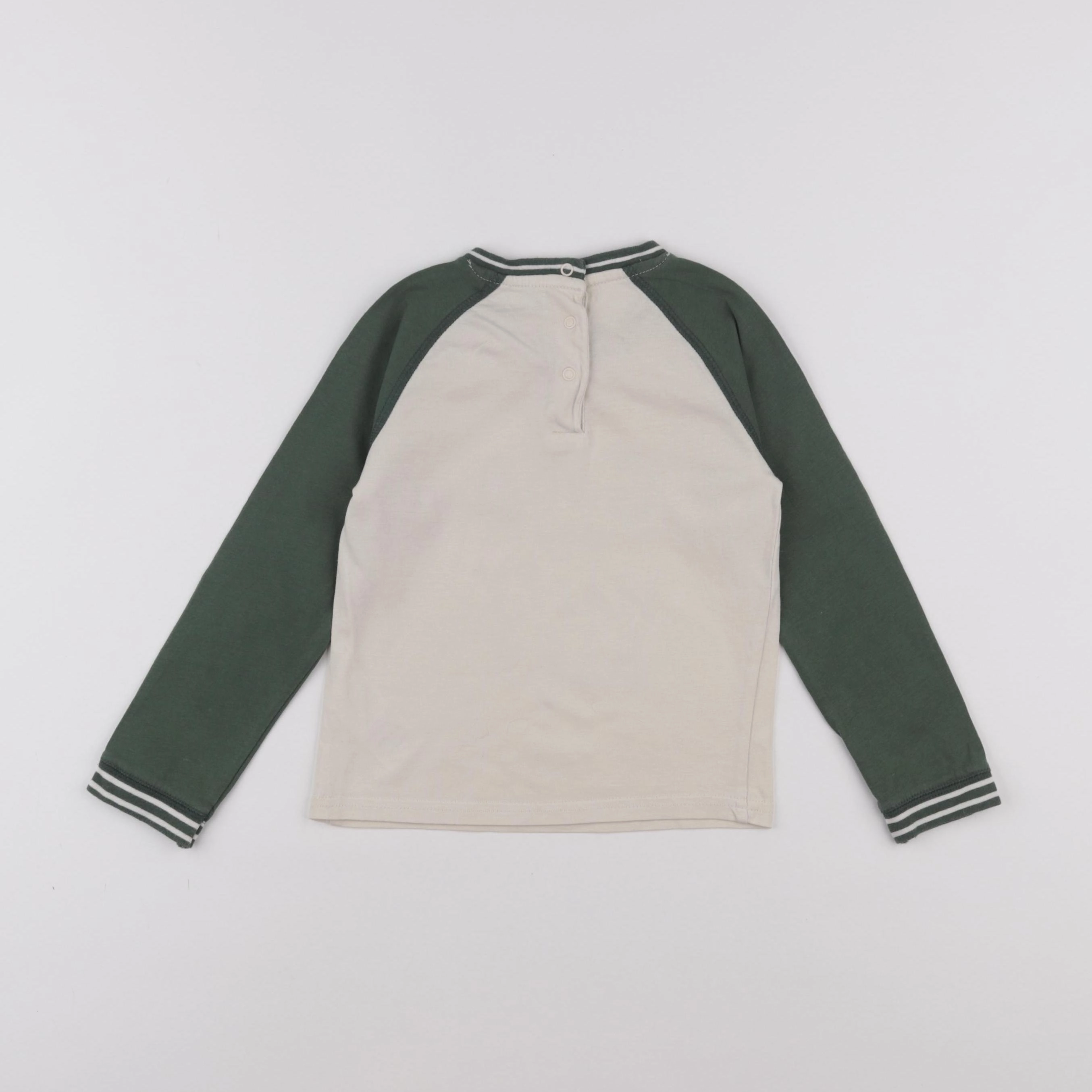 Vertbaudet - tee-shirt beige, vert - 36 mois