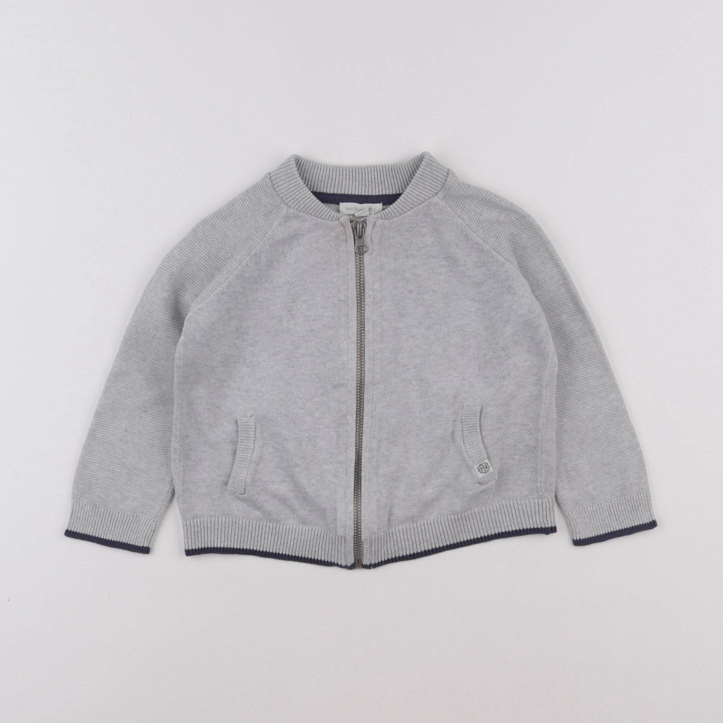 Vertbaudet - gilet gris - 2 ans