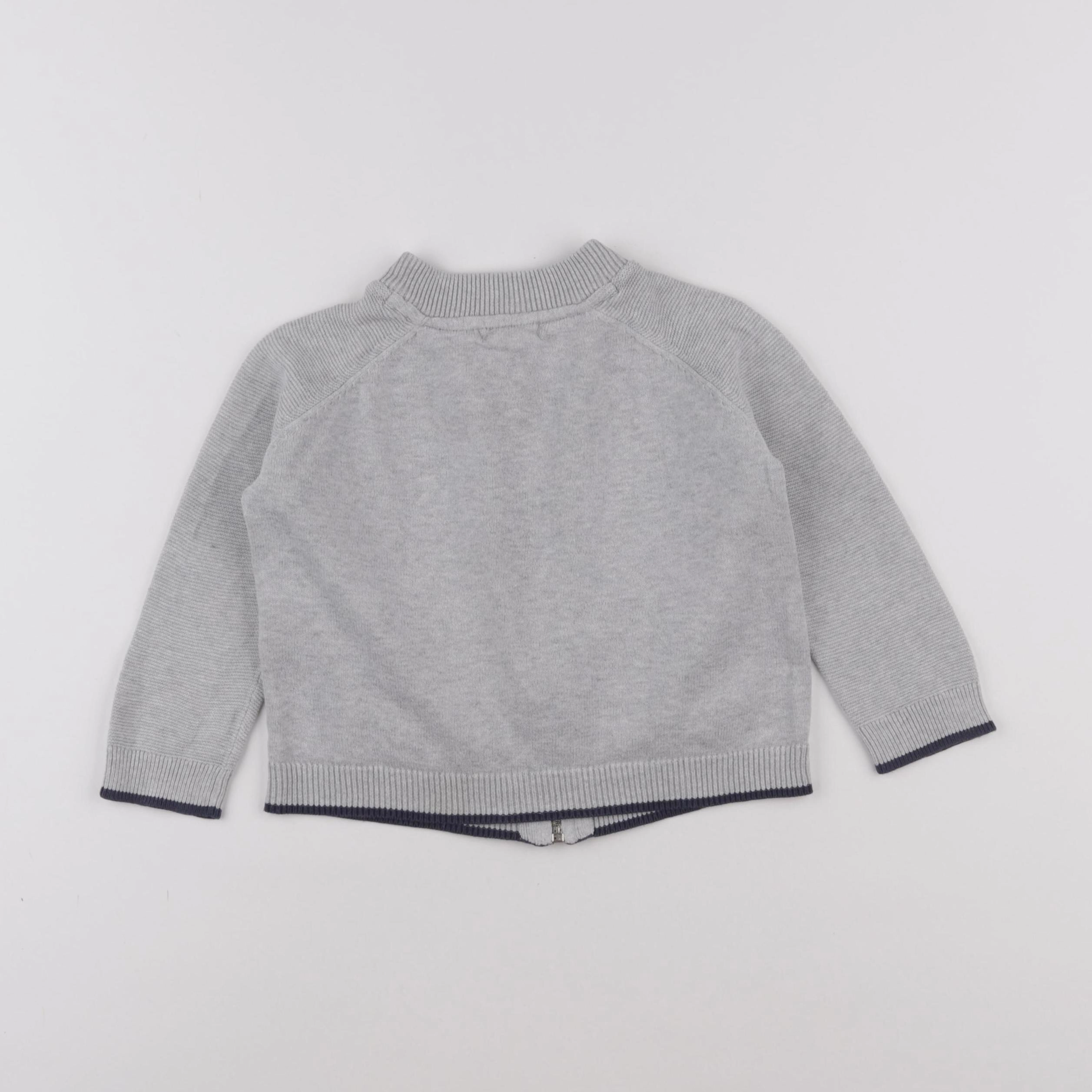 Vertbaudet - gilet gris - 2 ans