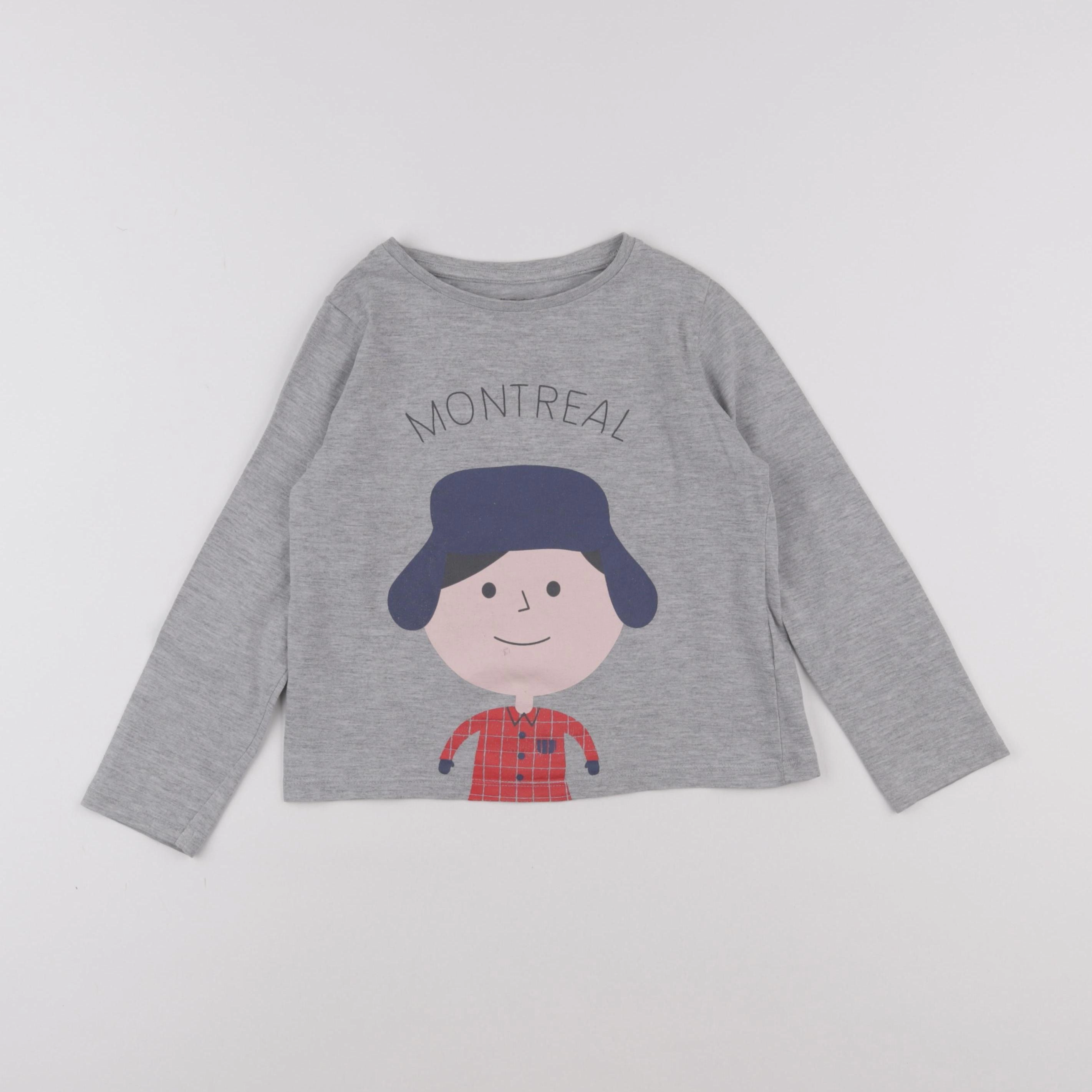 Vertbaudet - tee-shirt gris - 5 ans