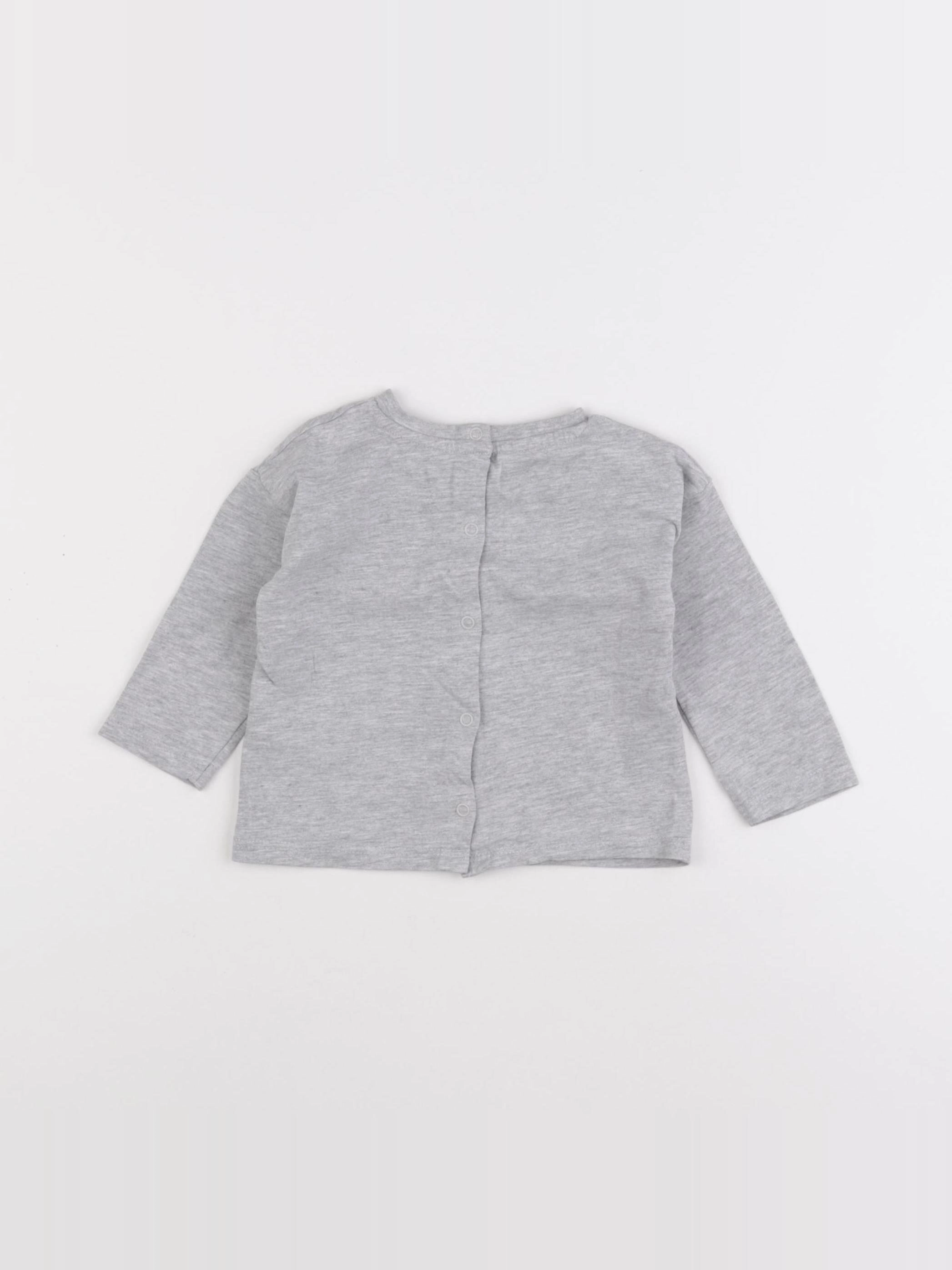 Vertbaudet - tee-shirt gris - 9 mois