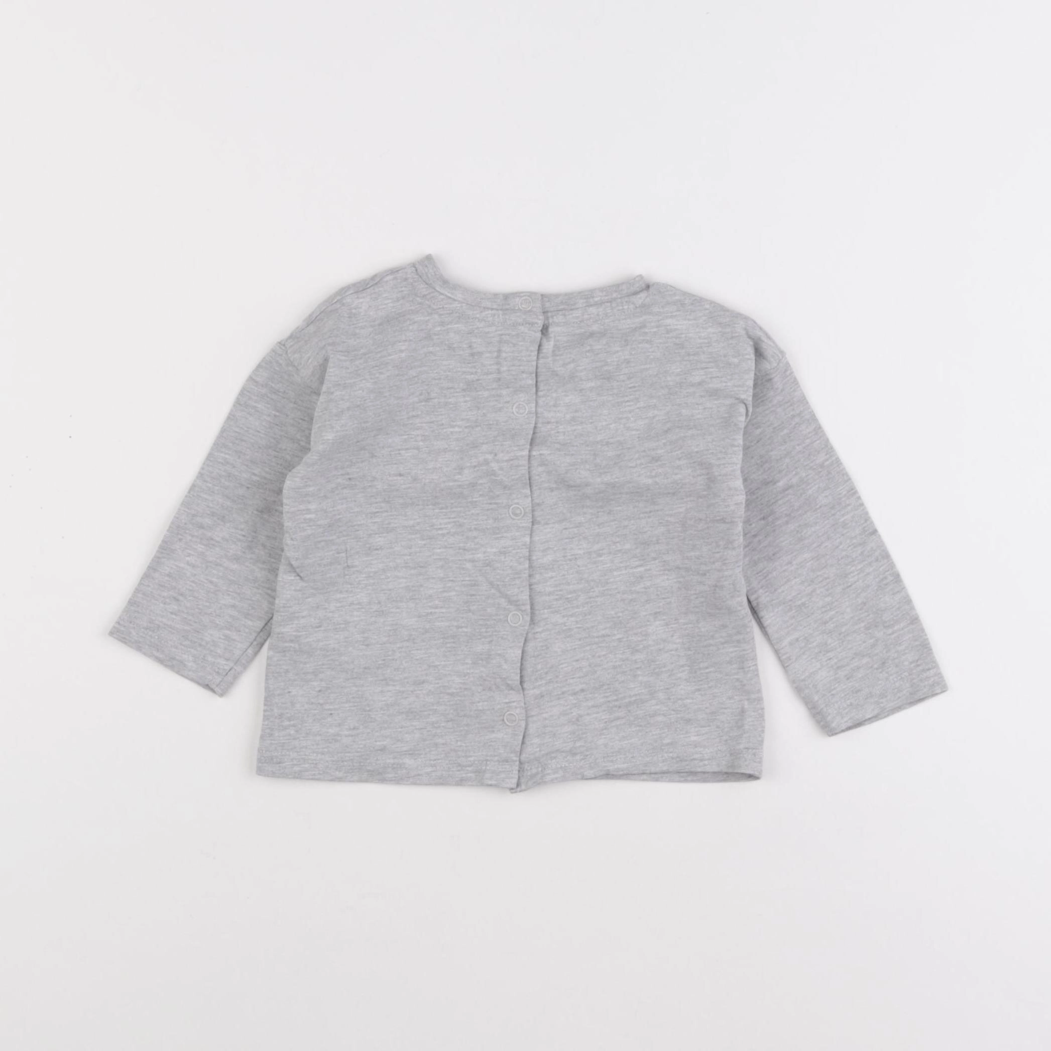 Vertbaudet - tee-shirt gris - 9 mois
